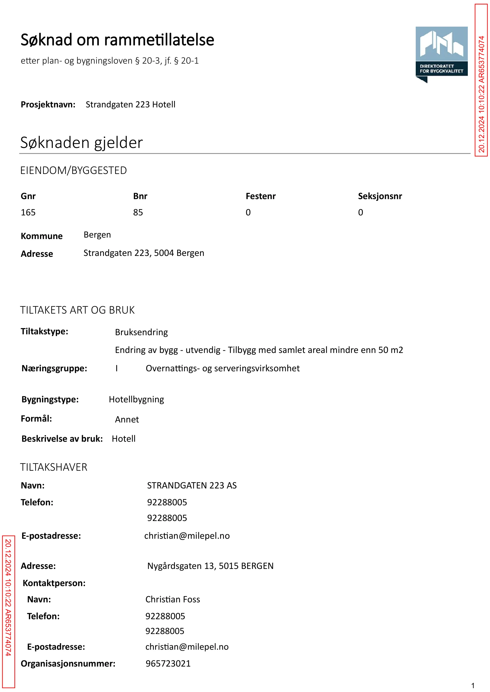 Søknad om rammetillatelse