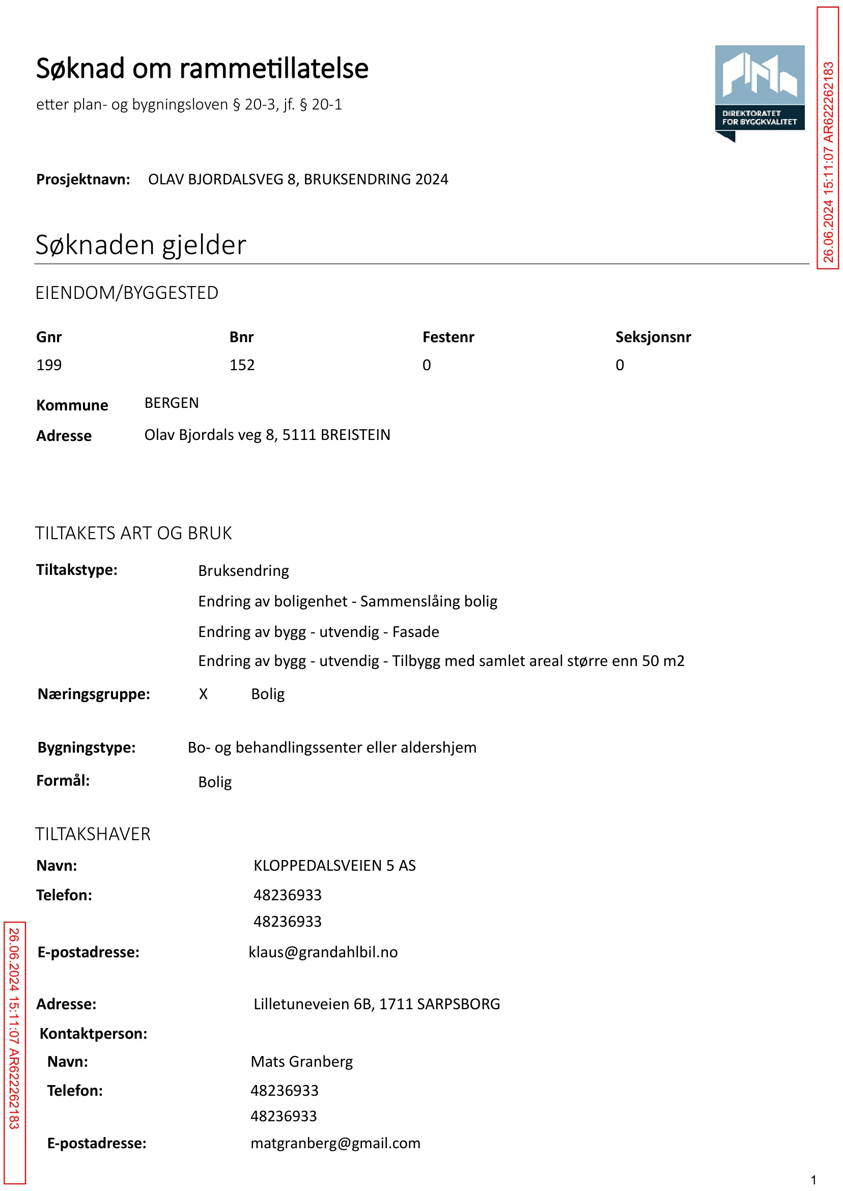 Søknad om rammetillatelse