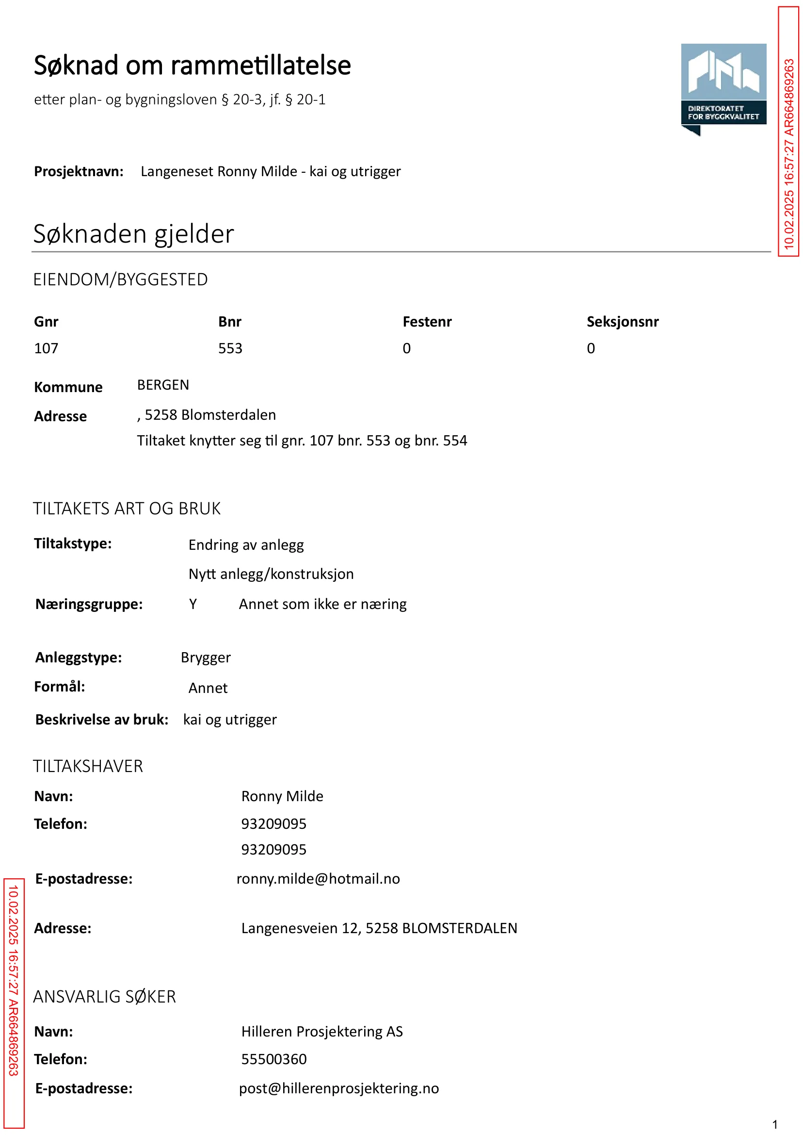 Søknad om rammetillatelse