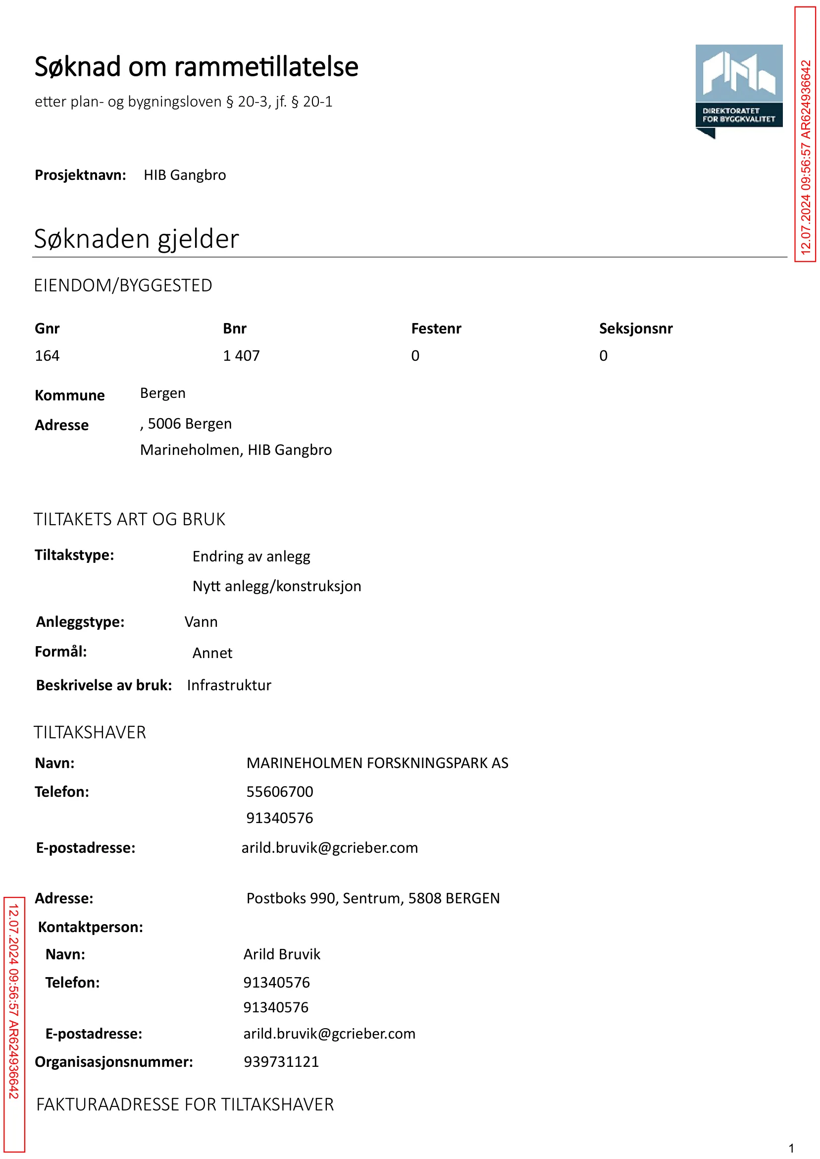Søknad om rammetillatelse