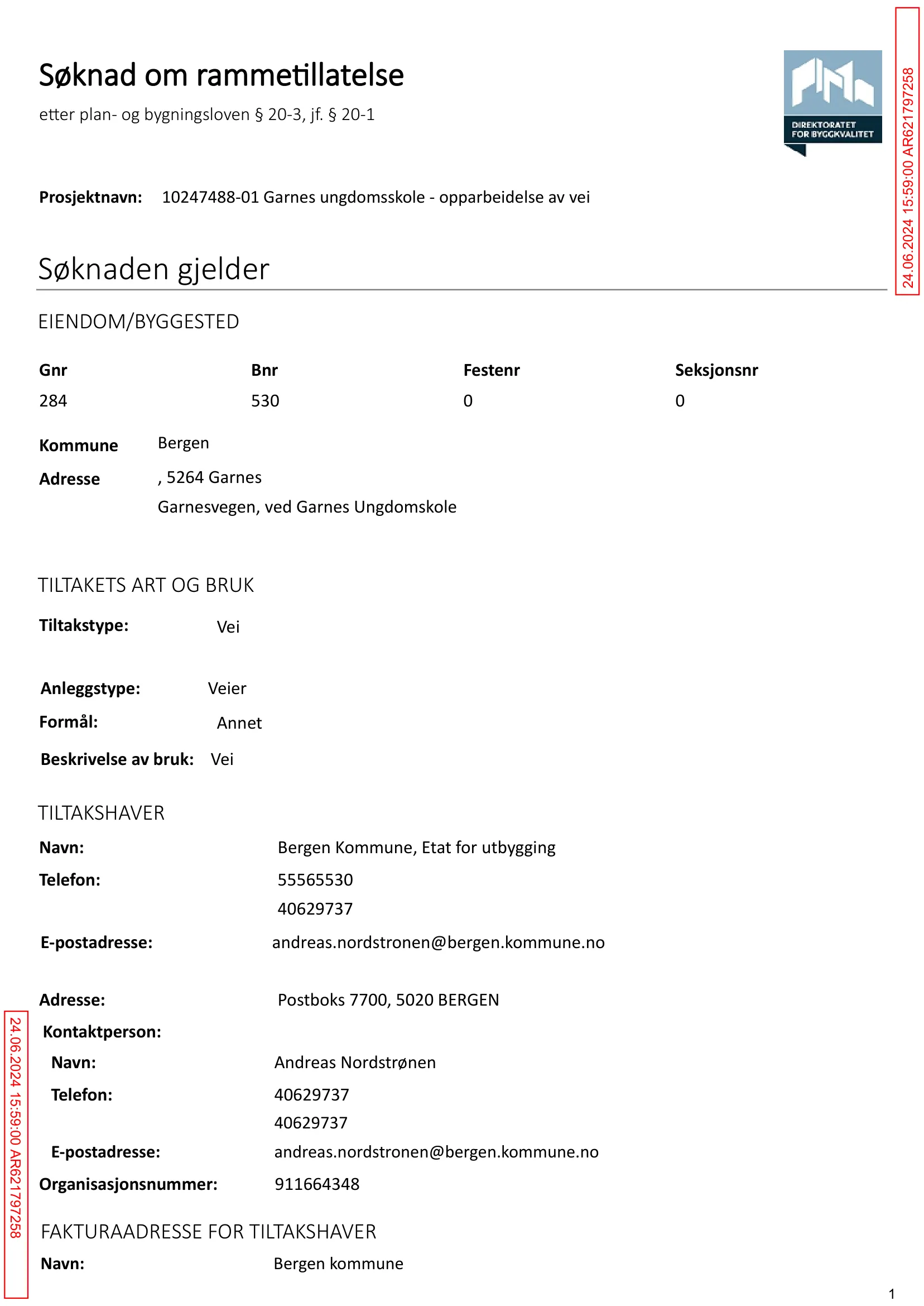 Søknad om rammetillatelse