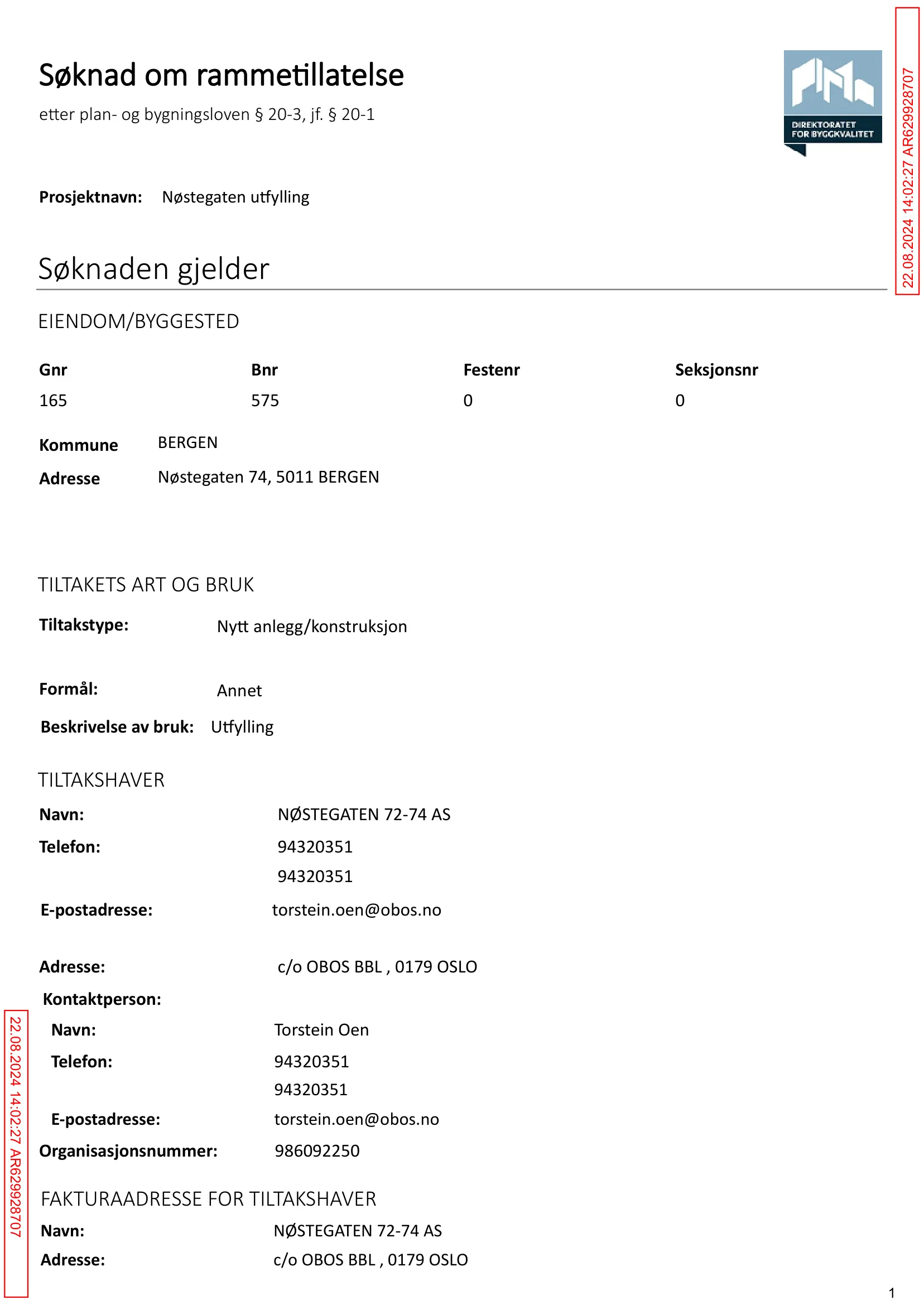 Søknad om rammetillatelse