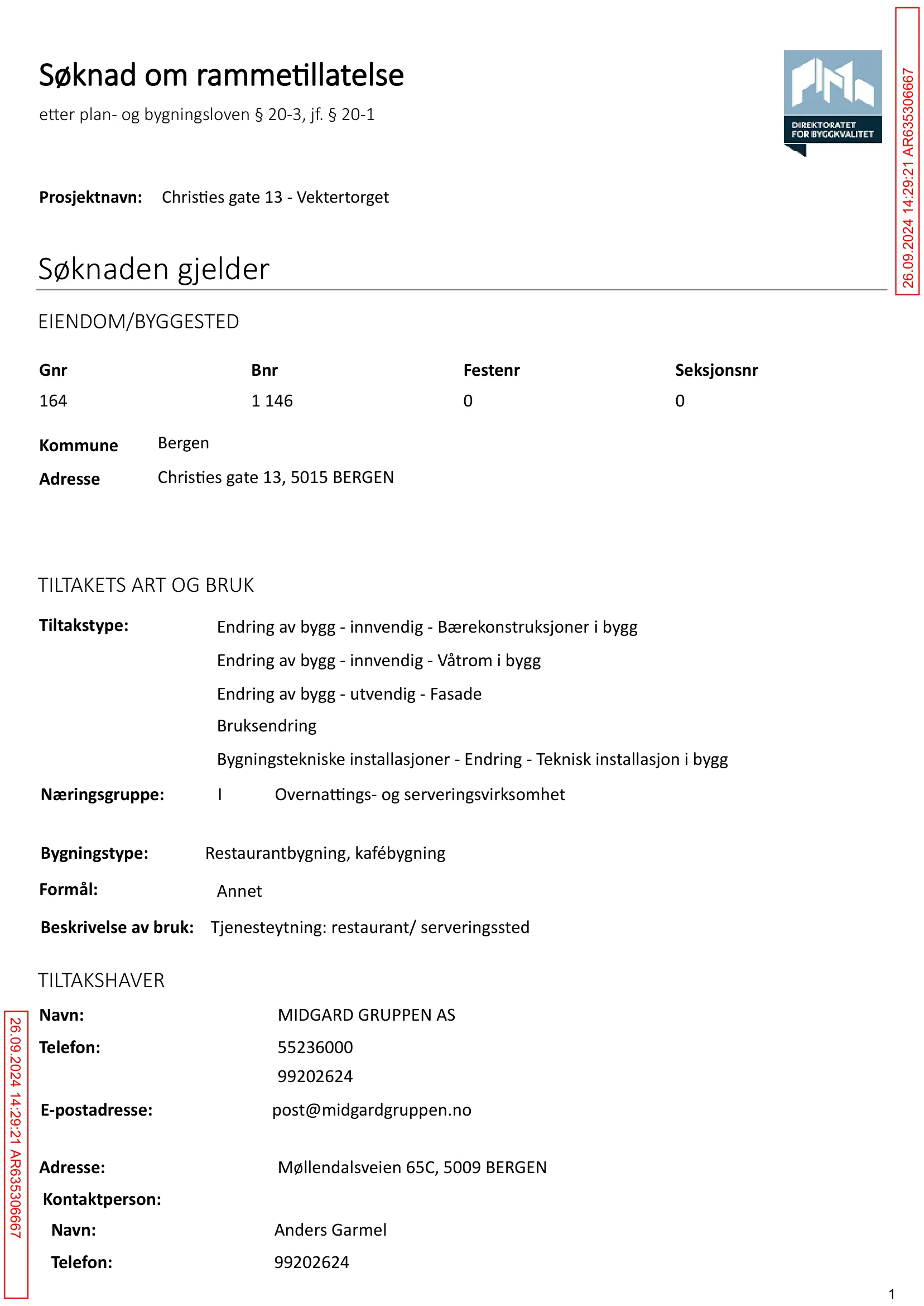 Søknad om rammetillatelse