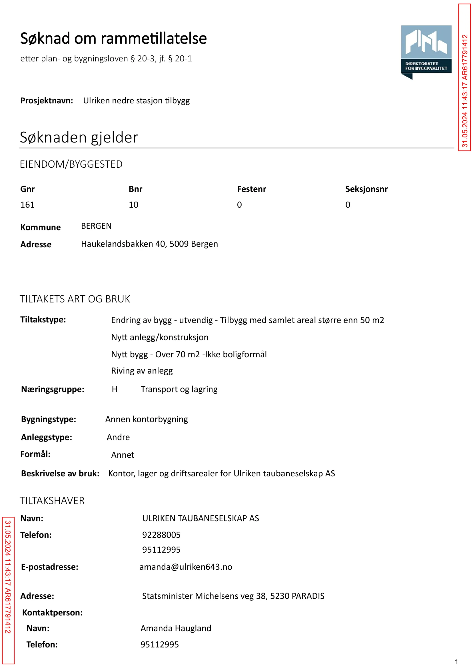 Søknad om rammetillatelse
