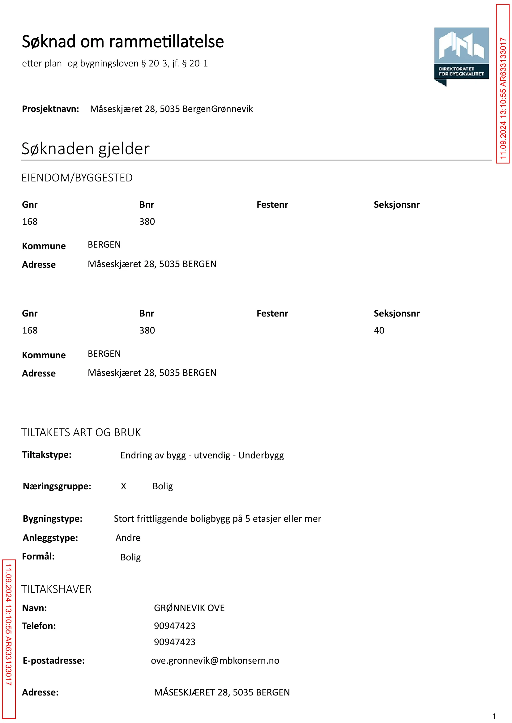 Søknad om rammetillatelse