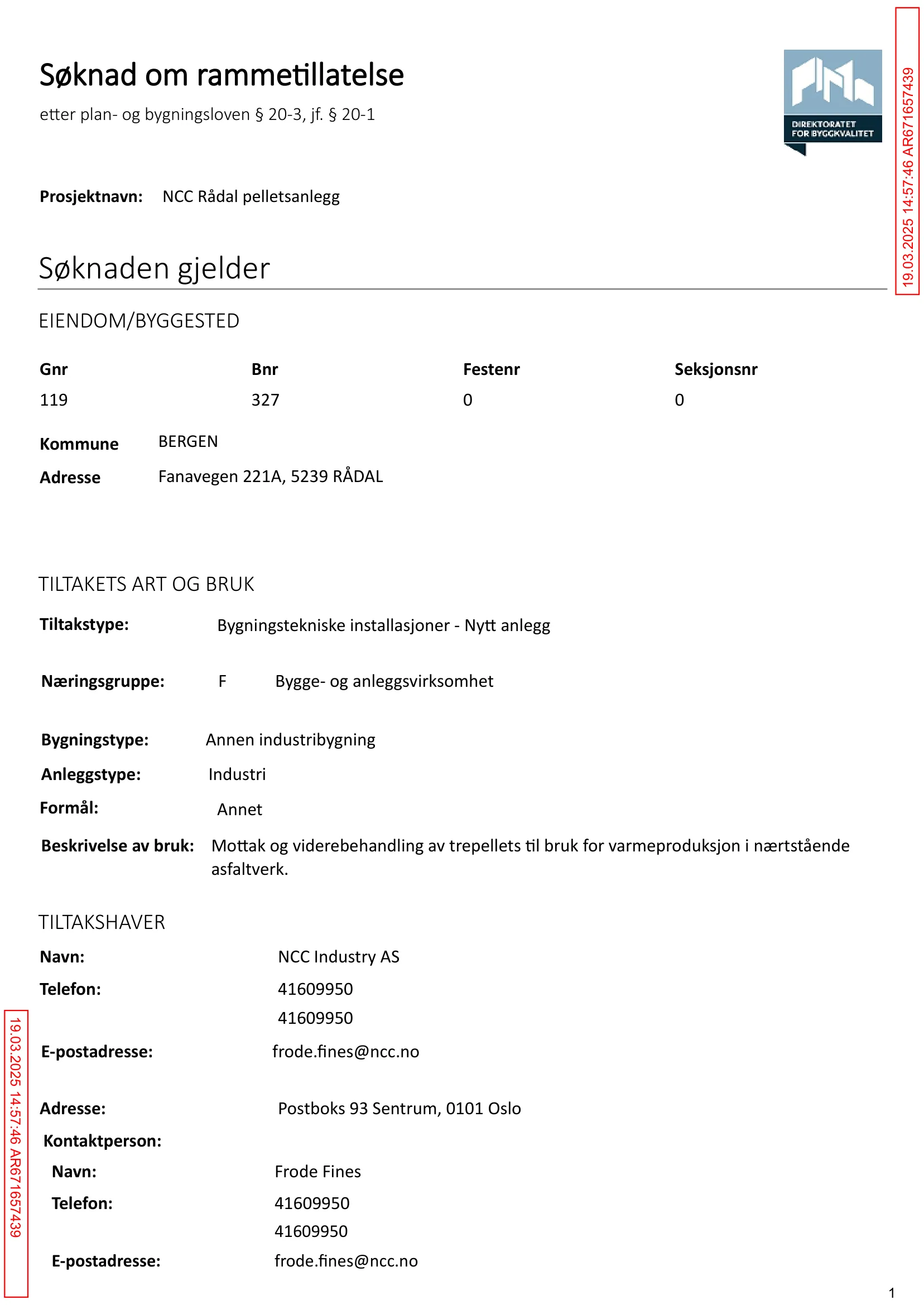 Søknad om rammetillatelse