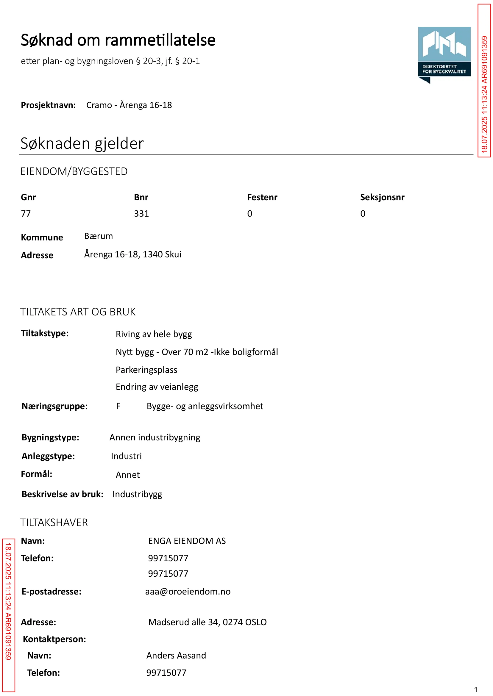 Søknad om rammetillatelse