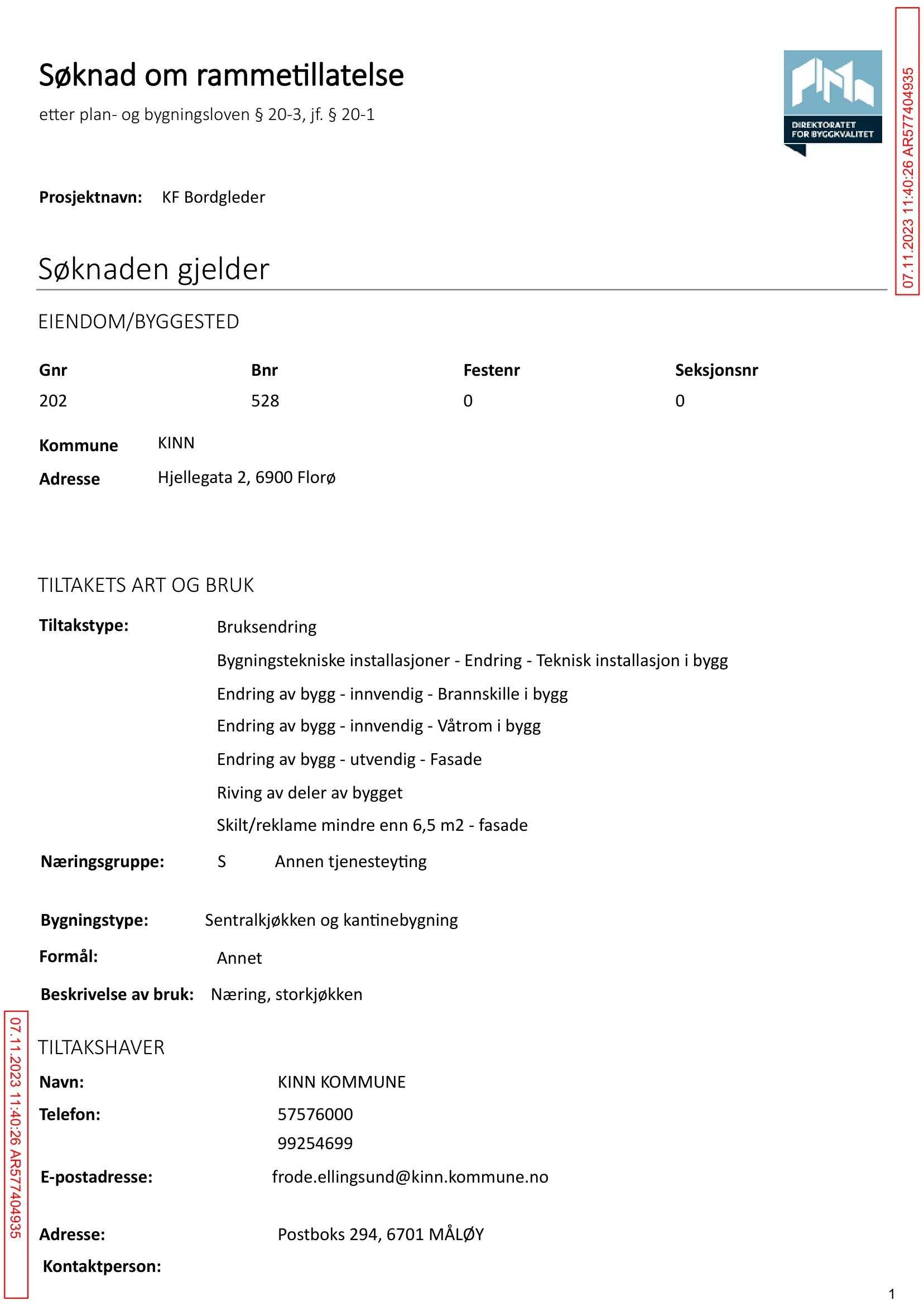 Søknad om rammetillatelse