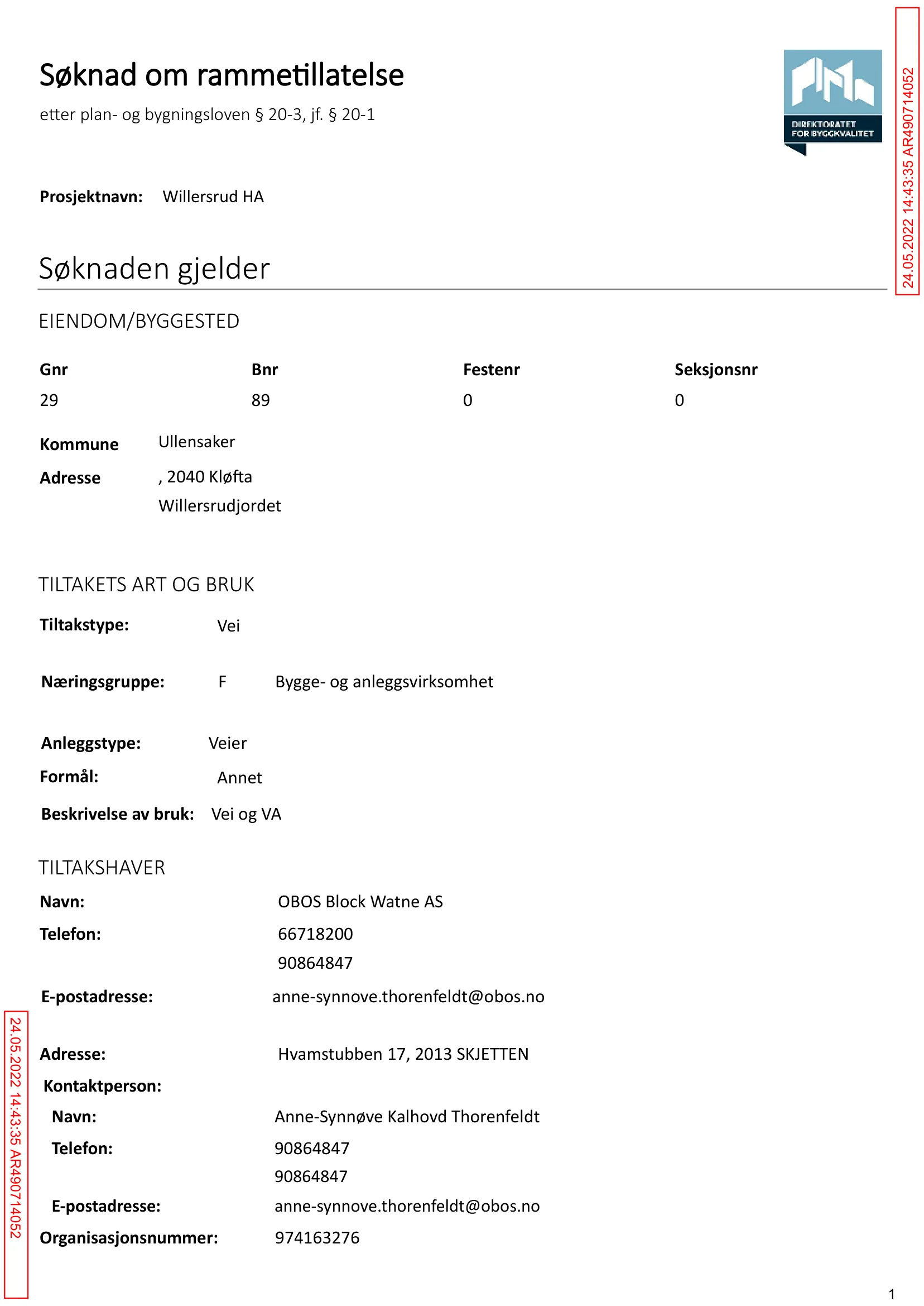 Søknad om rammetillatelse