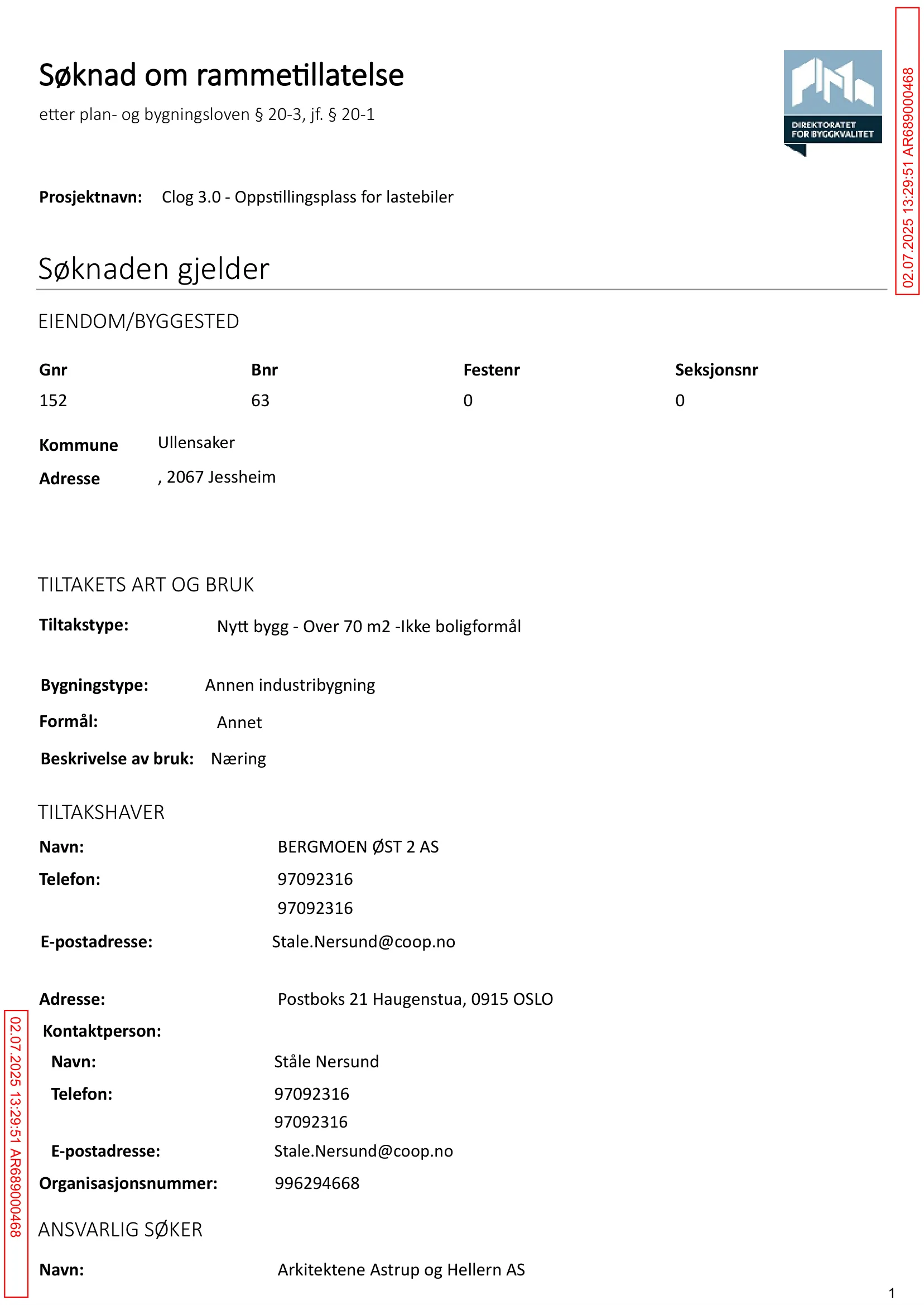 Søknad om rammetillatelse