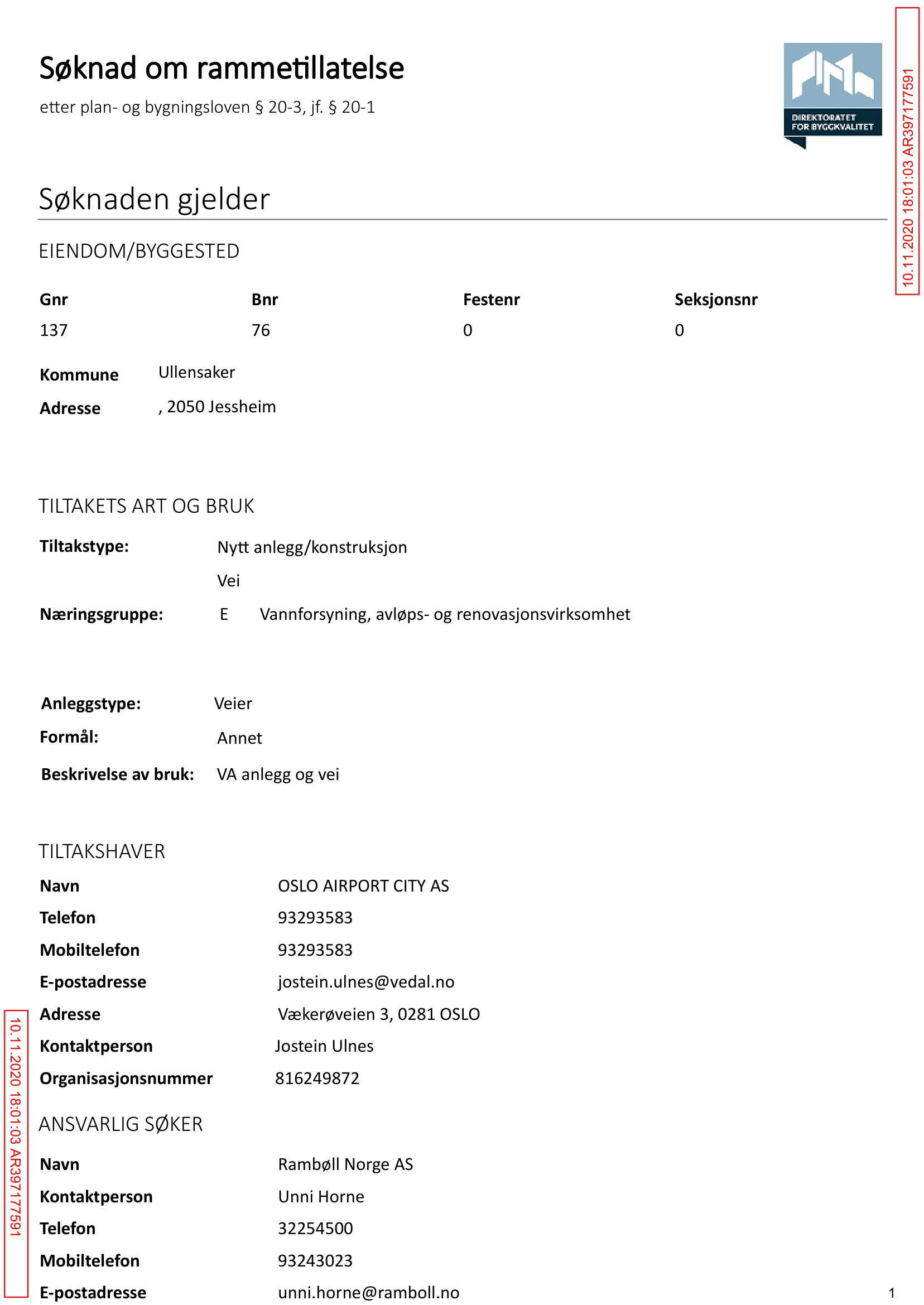 Søknad om rammetillatelse
