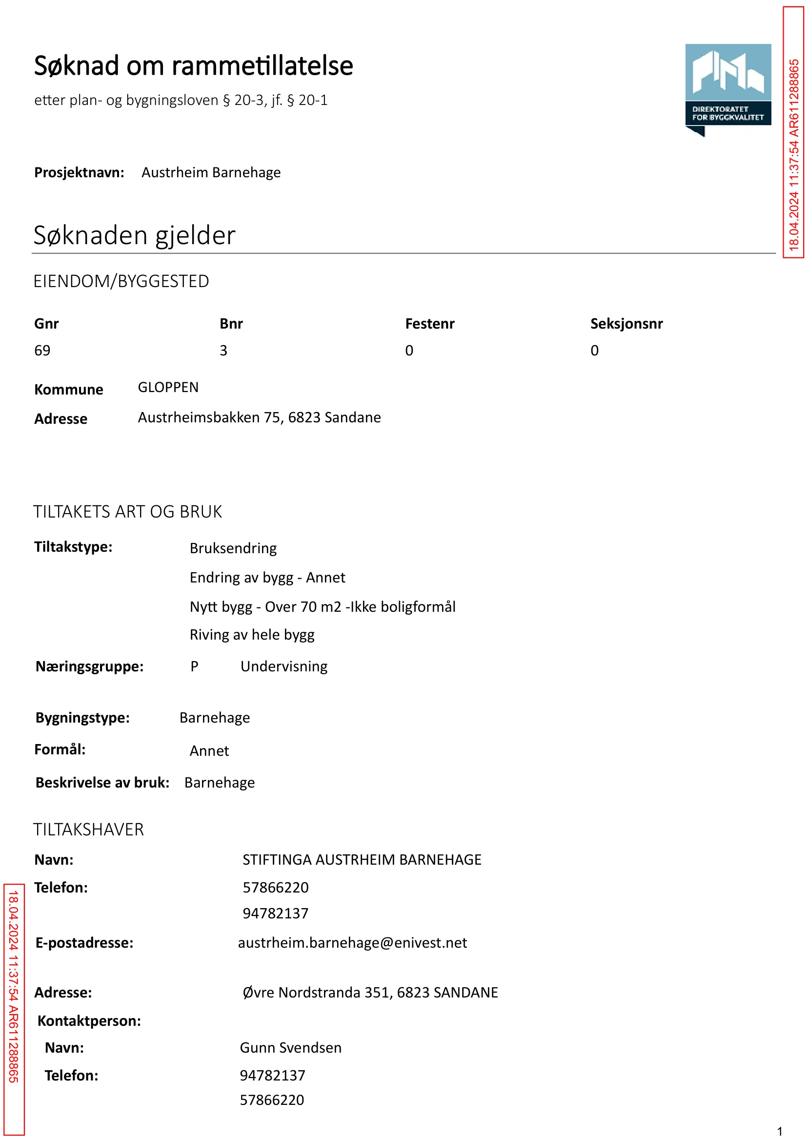 Søknad om rammetillatelse