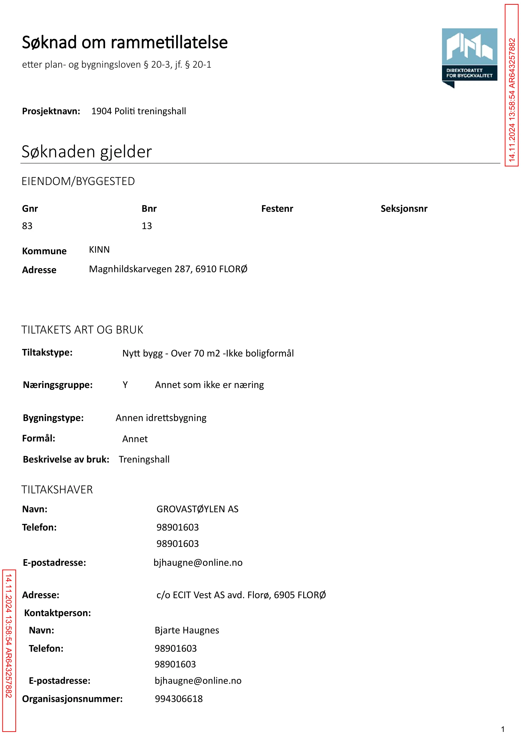 Søknad om rammetillatelse