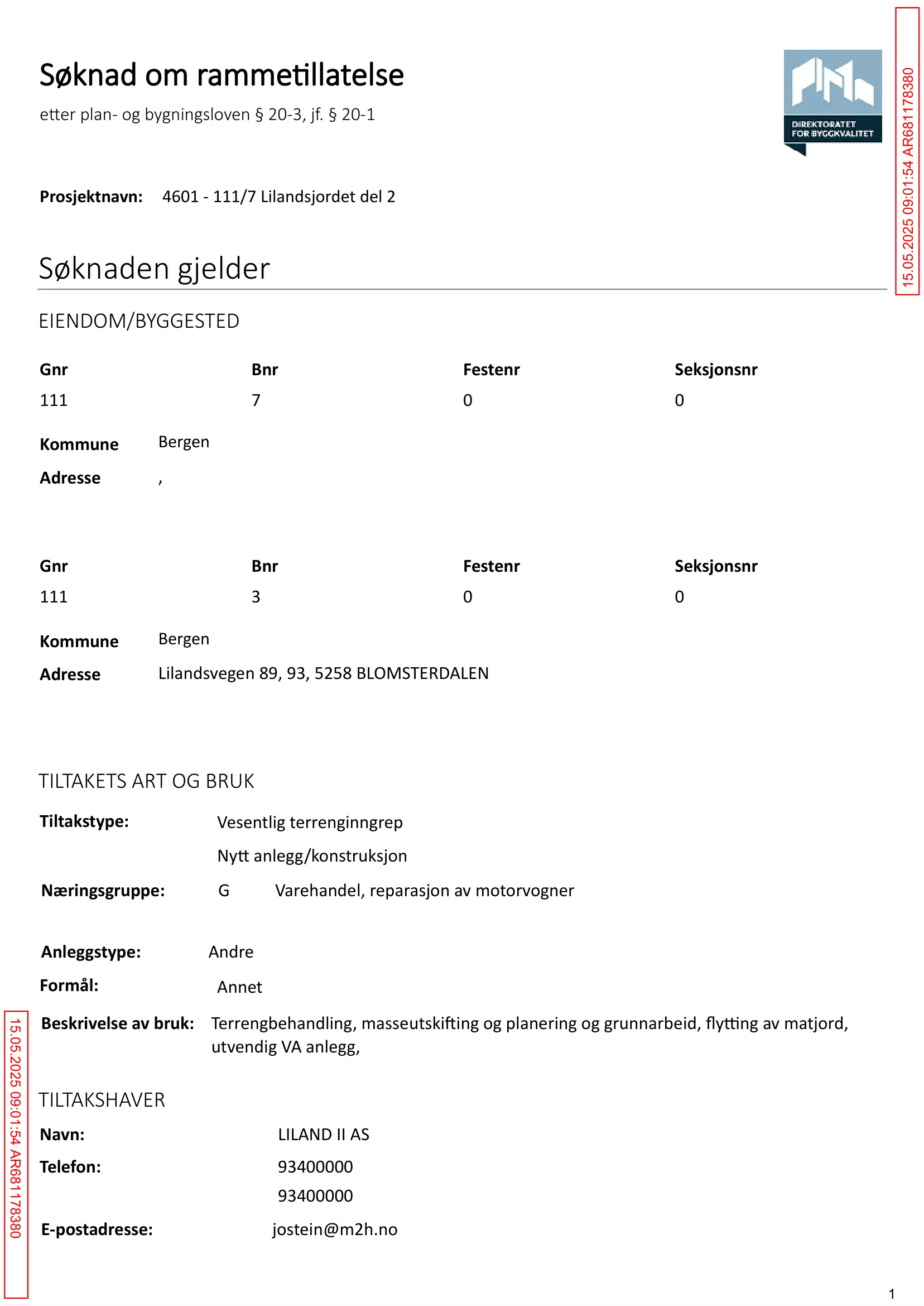 Søknad om rammetillatelse