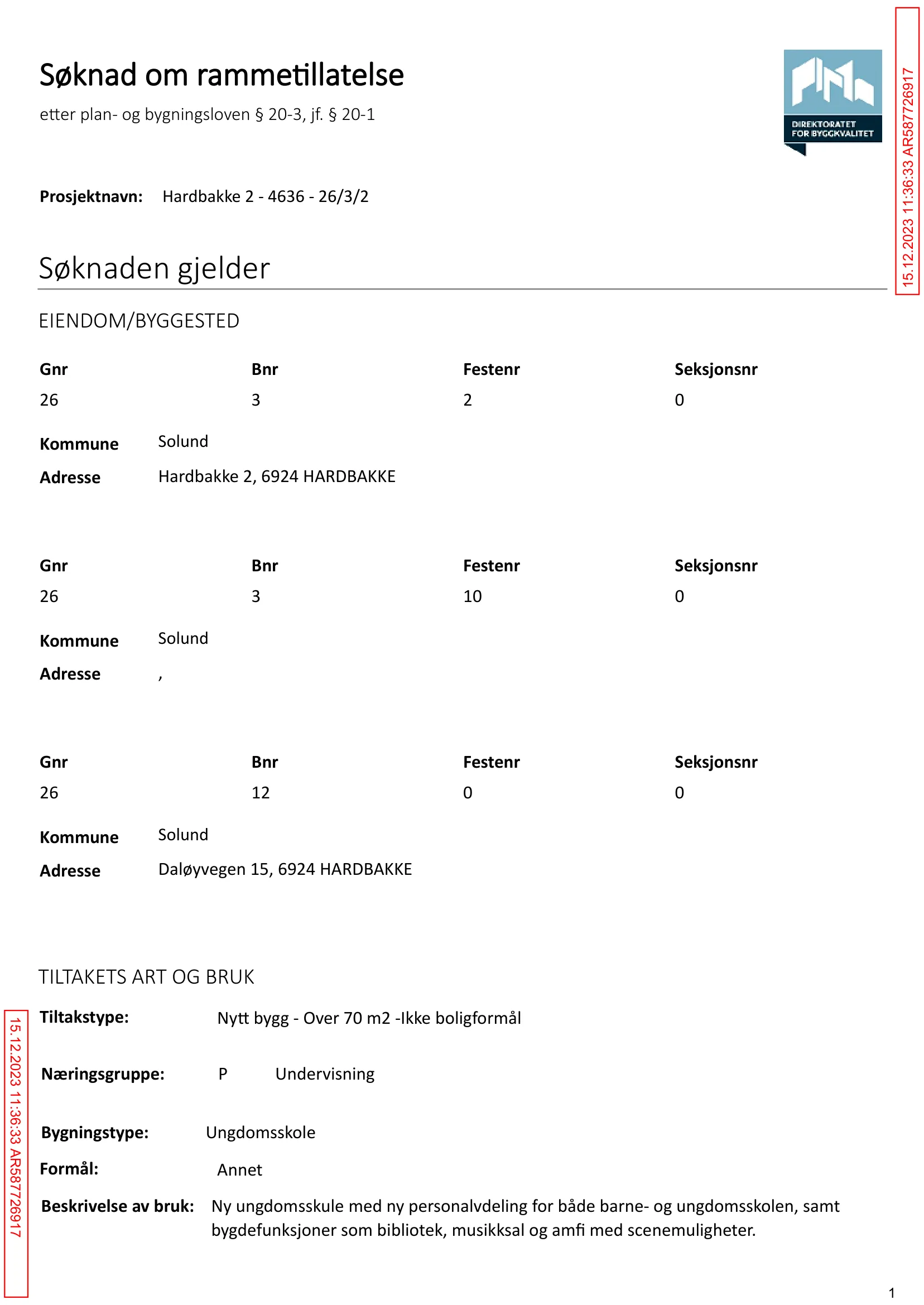 Søknad om rammetillatelse