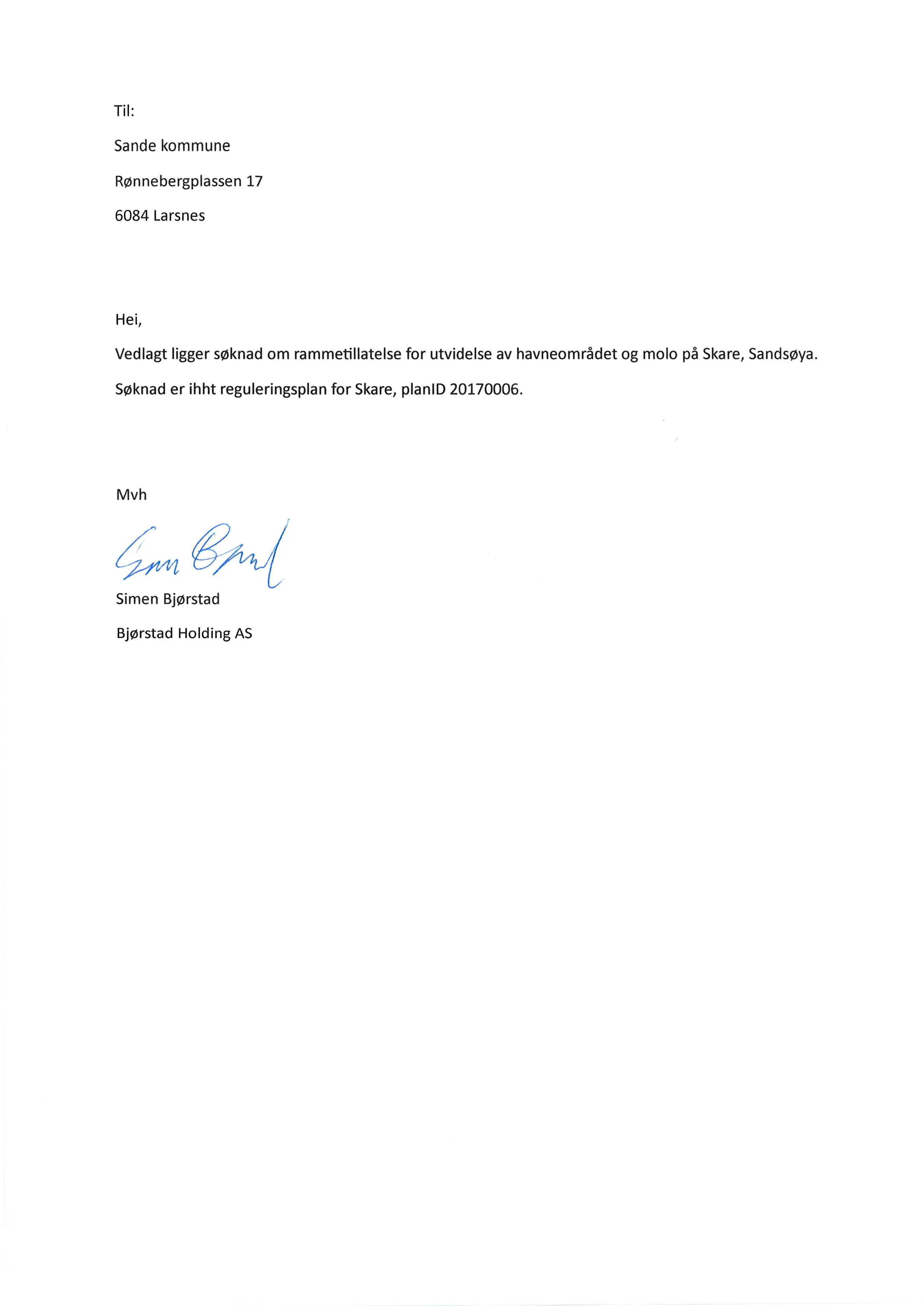 Søknad om rammetillatelse
