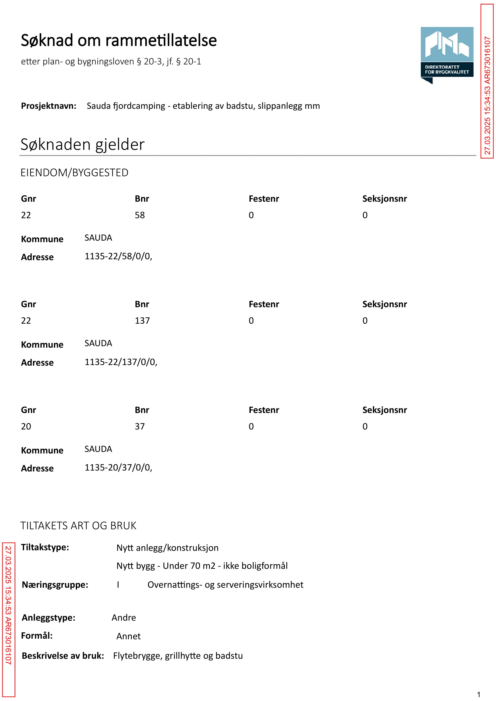 Søknad om rammetillatelse