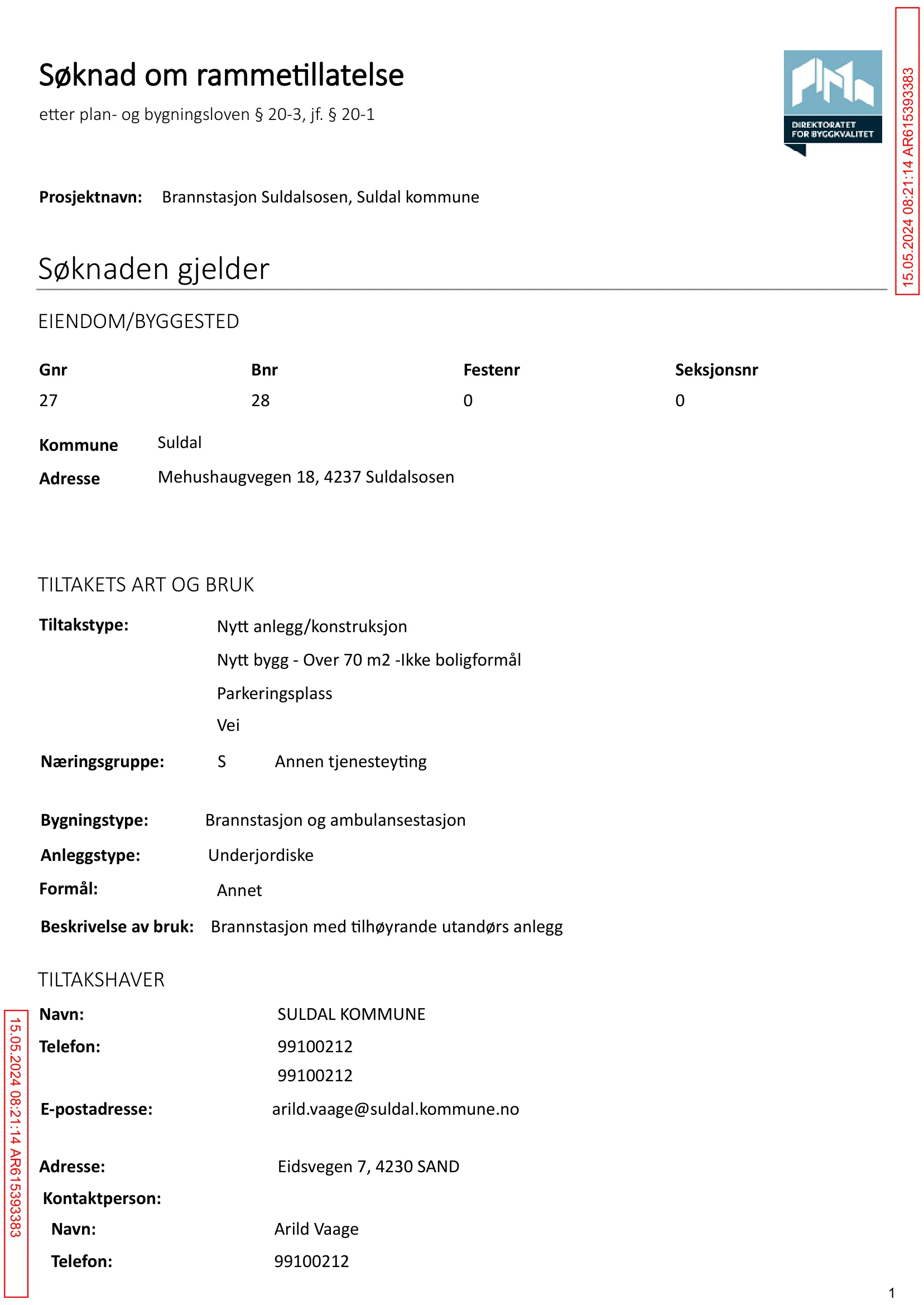 Søknad om rammetillatelse