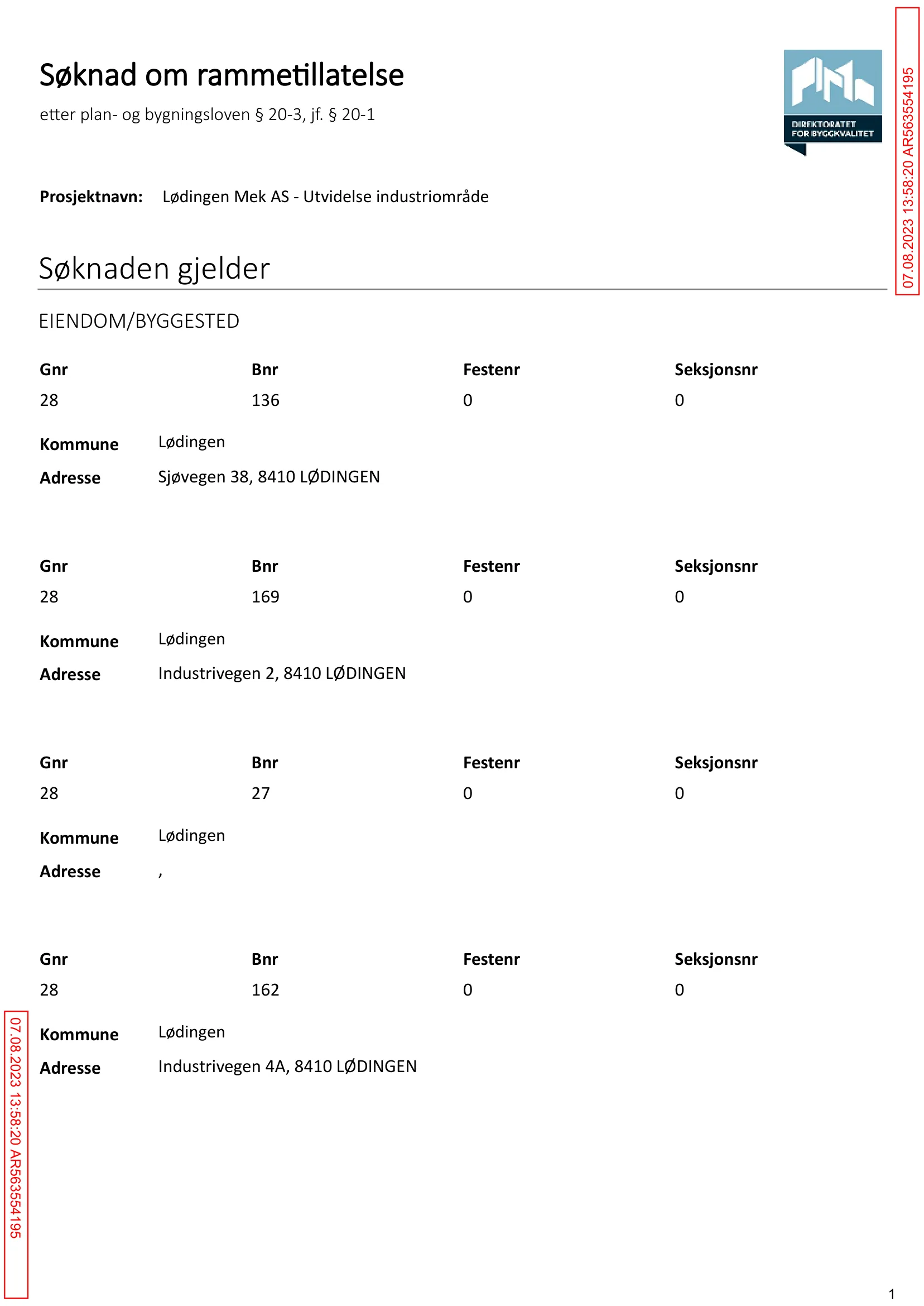 Søknad om rammetillatelse
