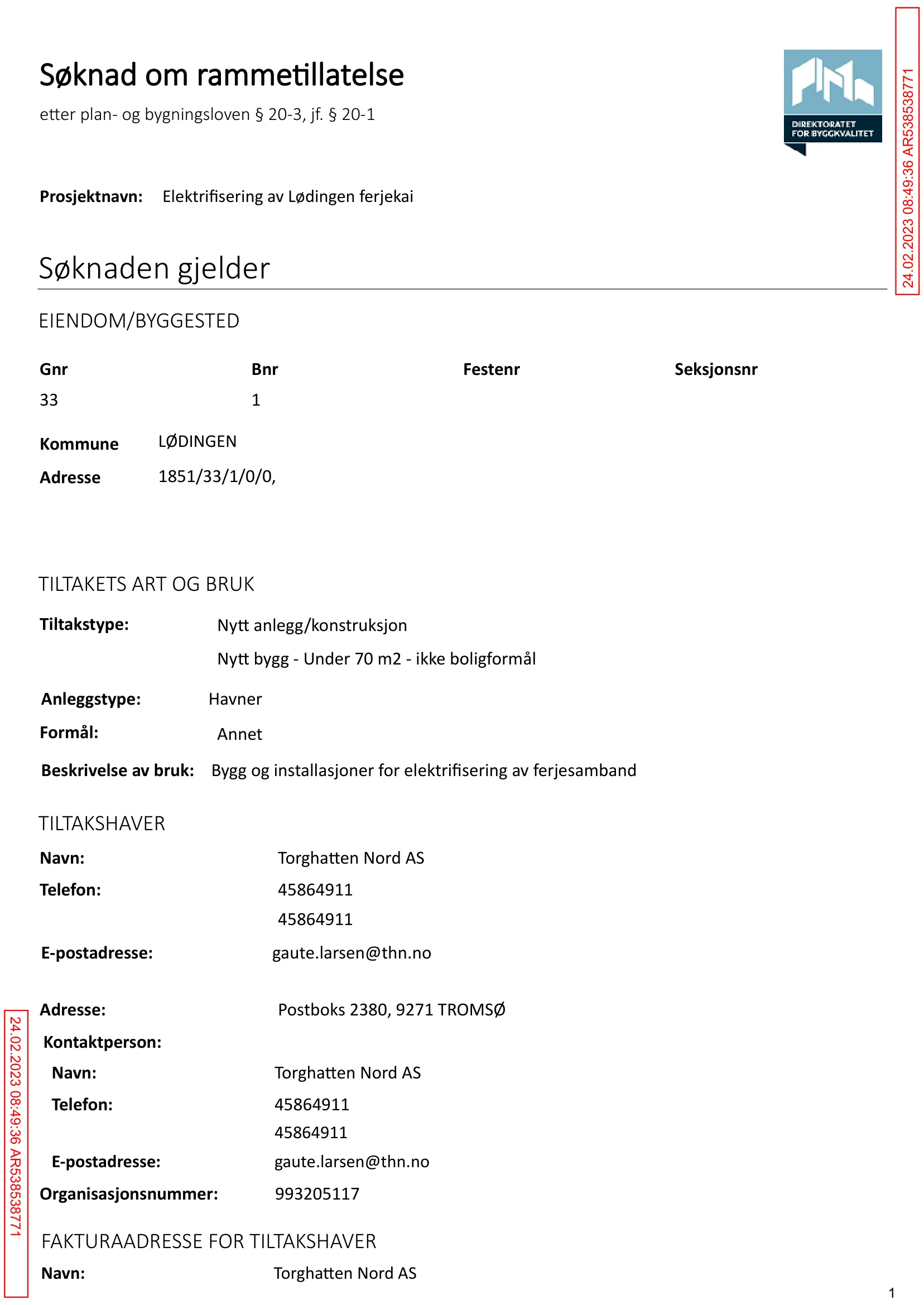 Søknad om rammetillatelse
