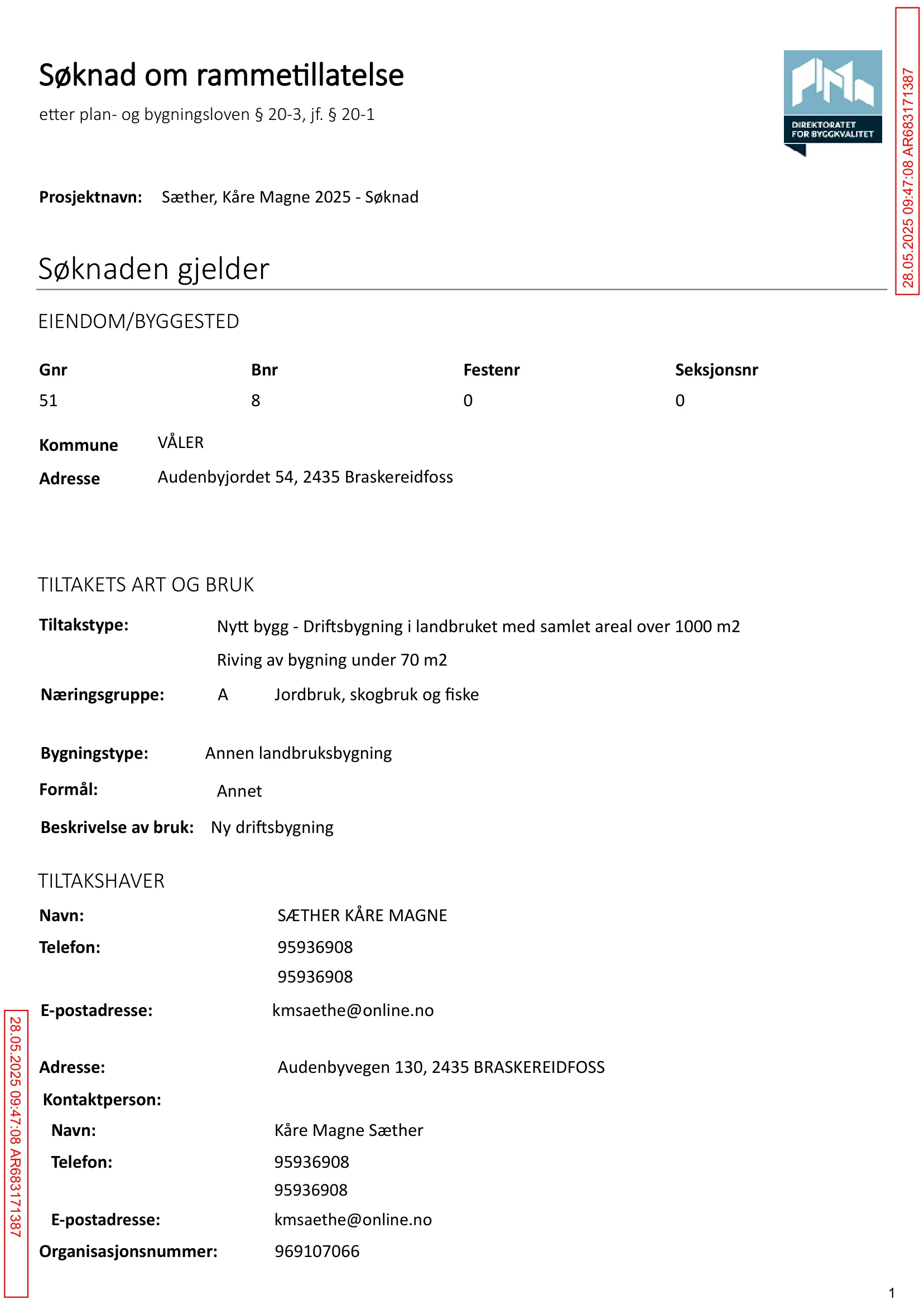 Søknad om rammetillatelse