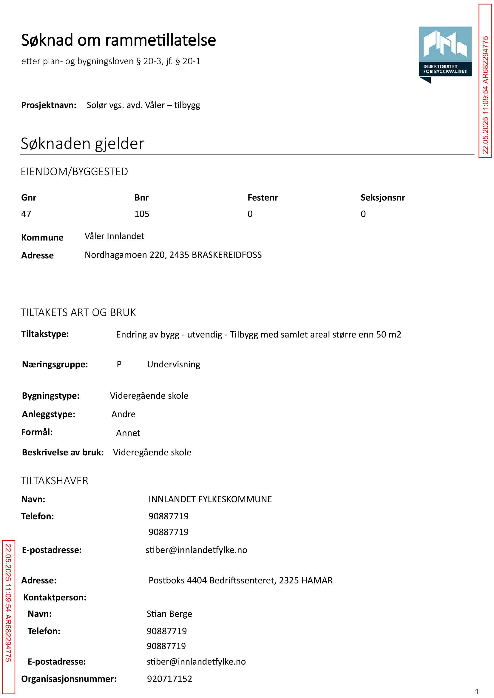 Søknad om rammetillatelse