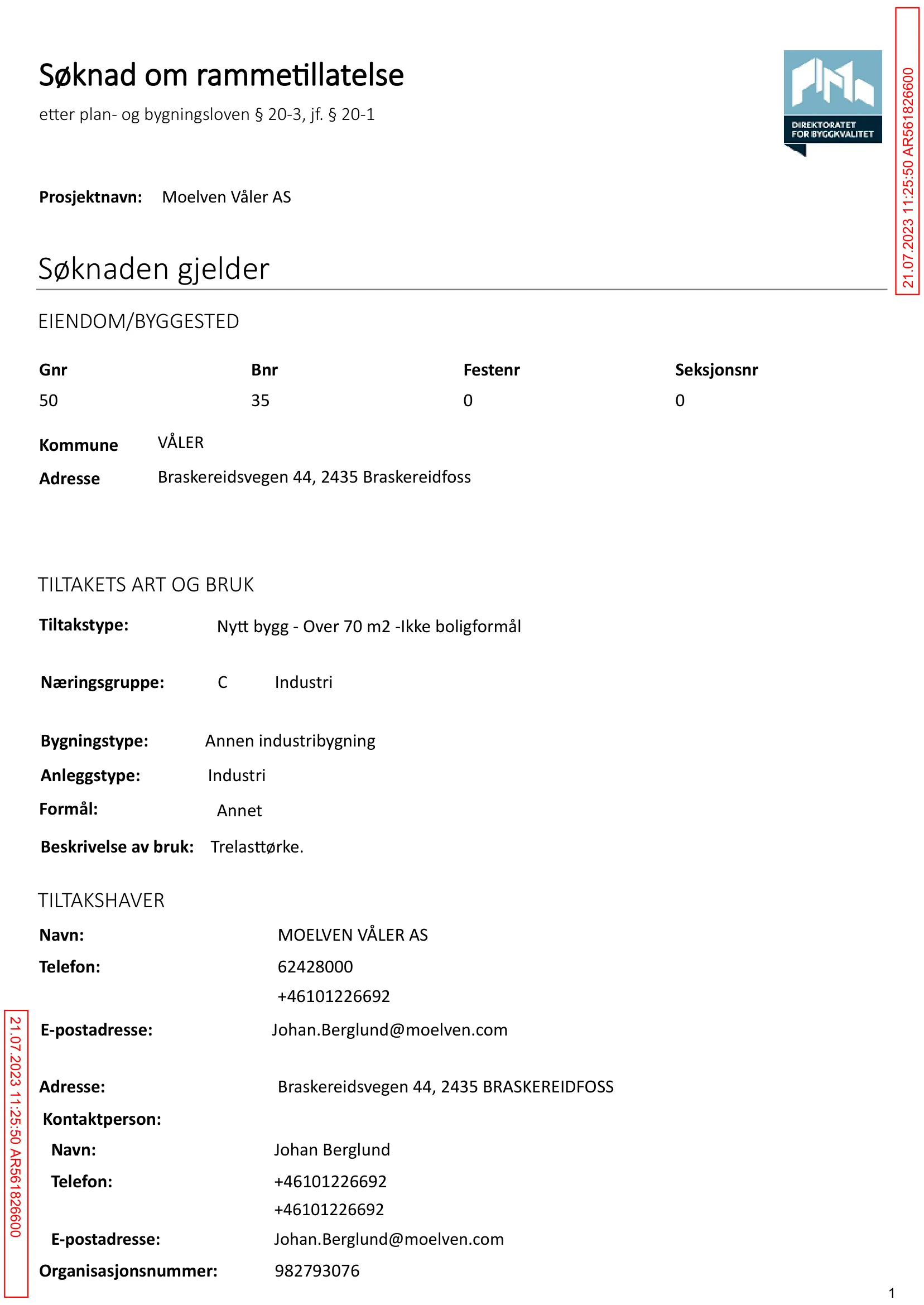 Søknad om rammetillatelse