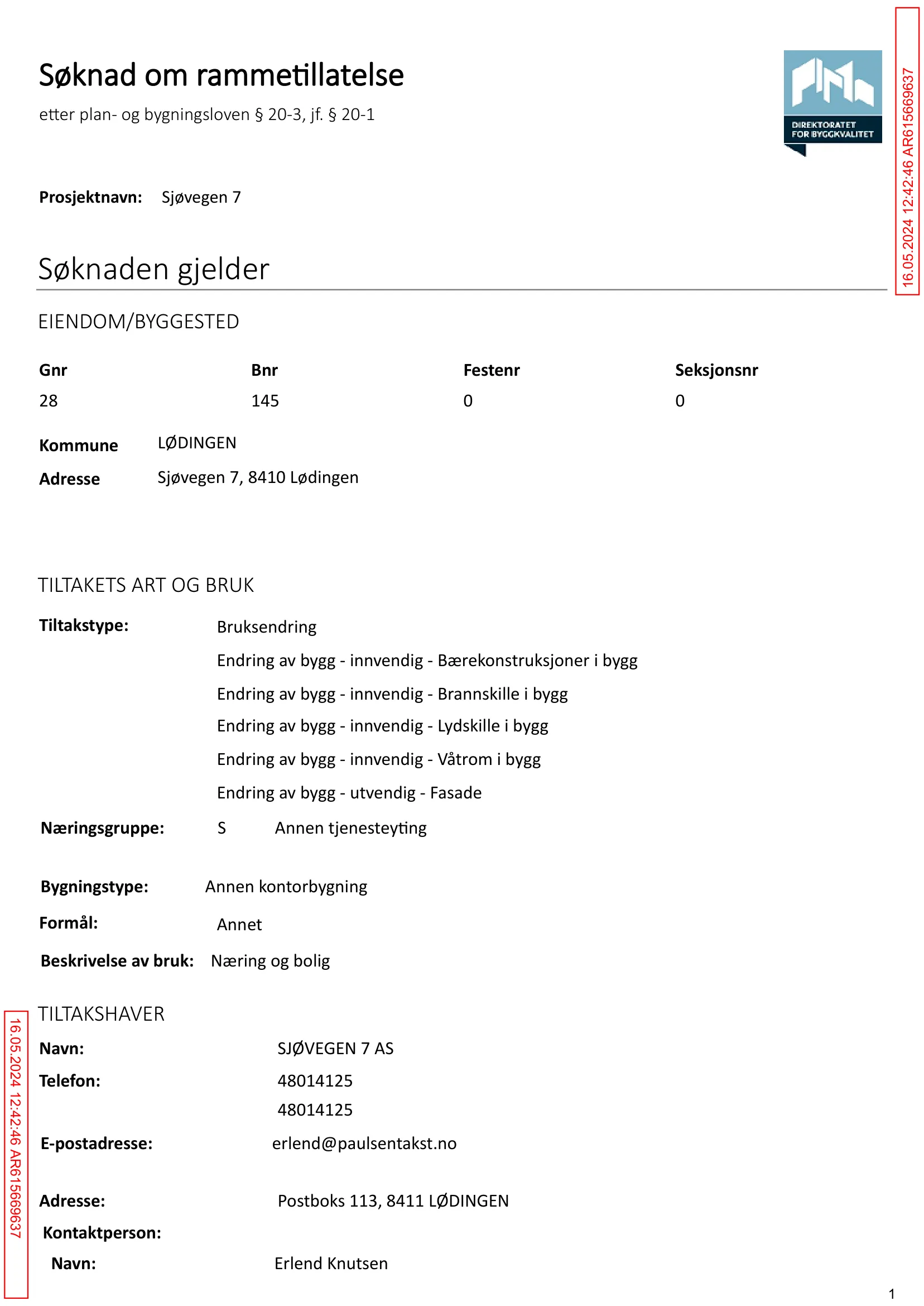 Søknad om rammetillatelse