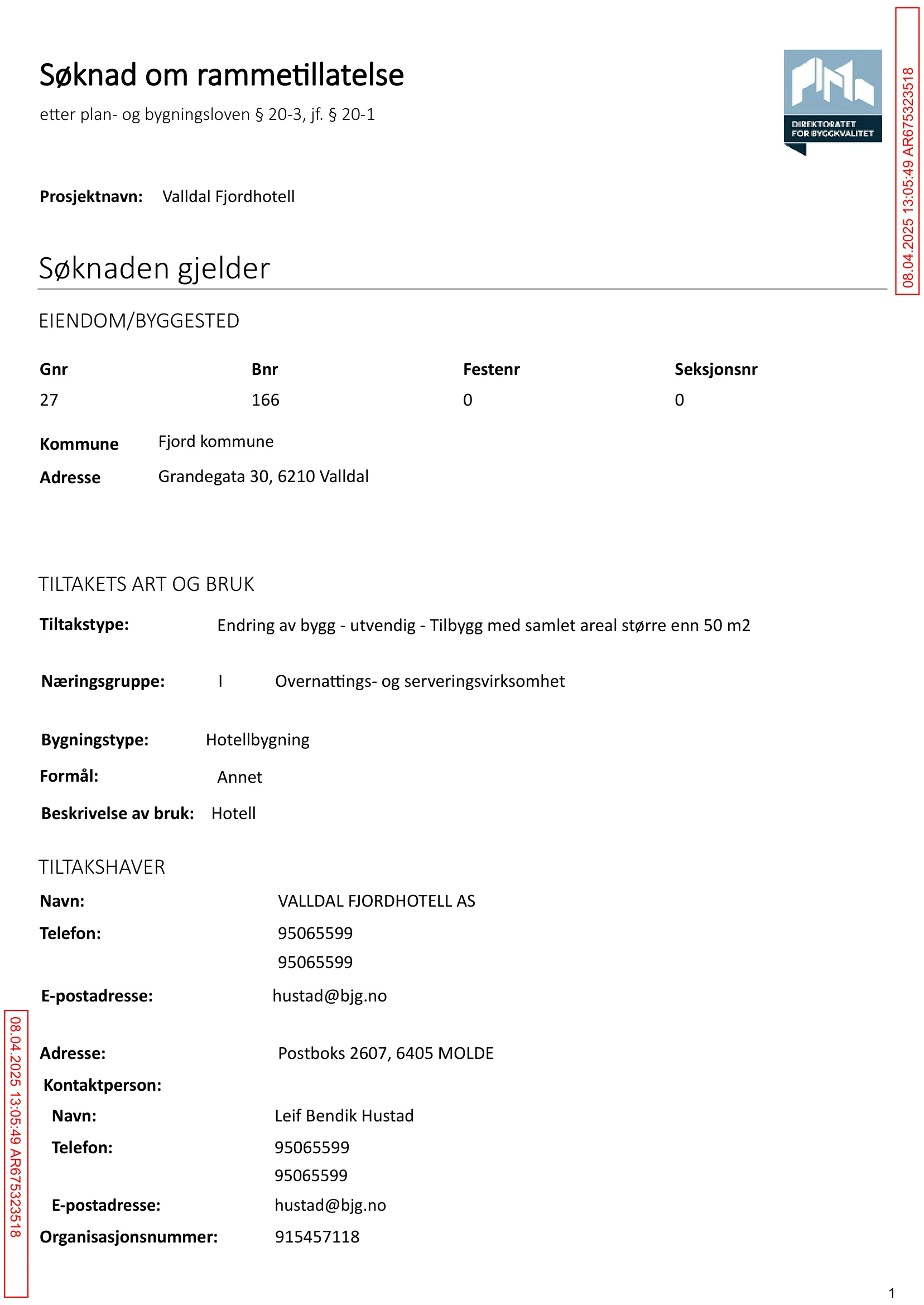 Søknad om rammetillatelse