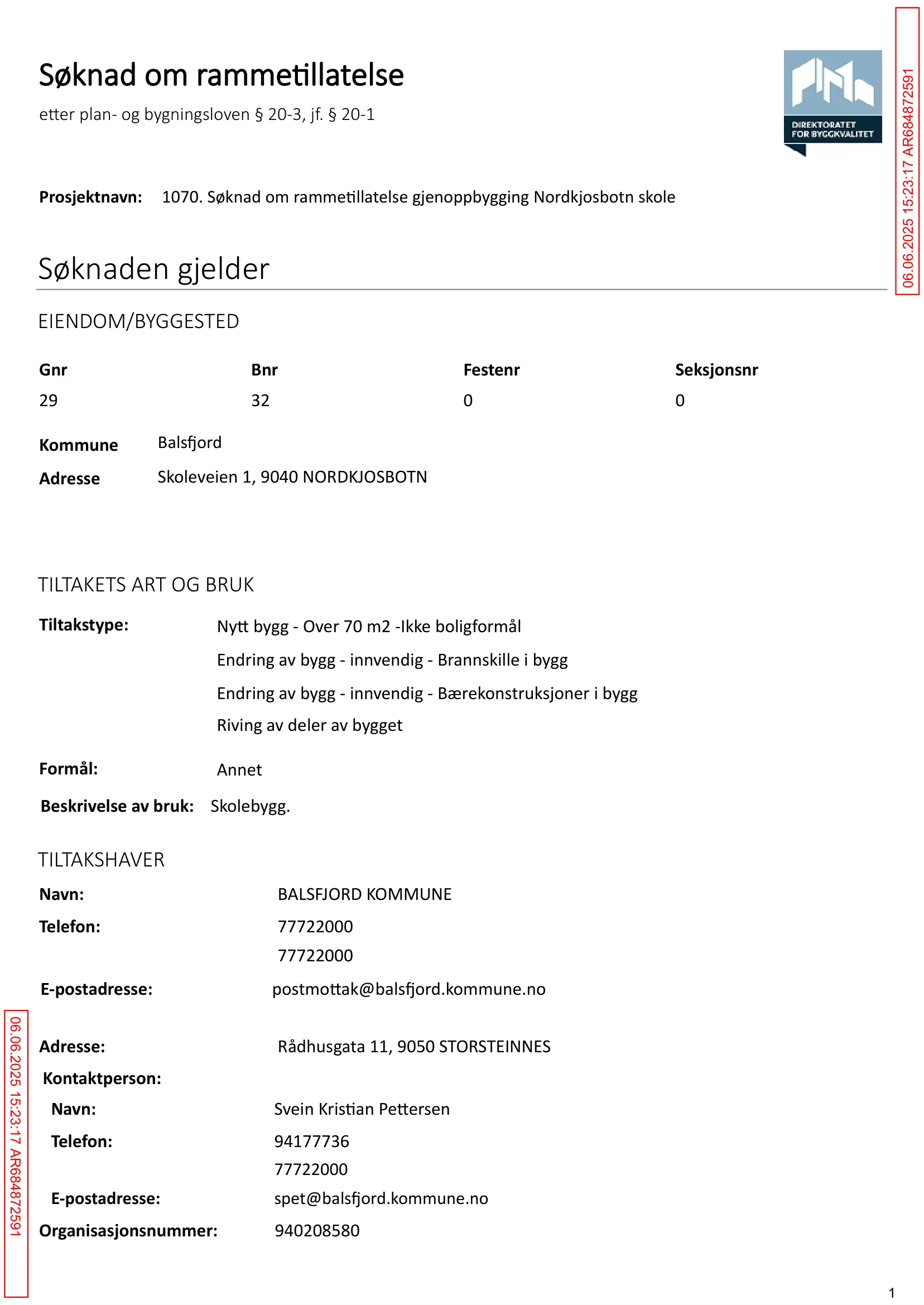 Søknad om rammetillatelse