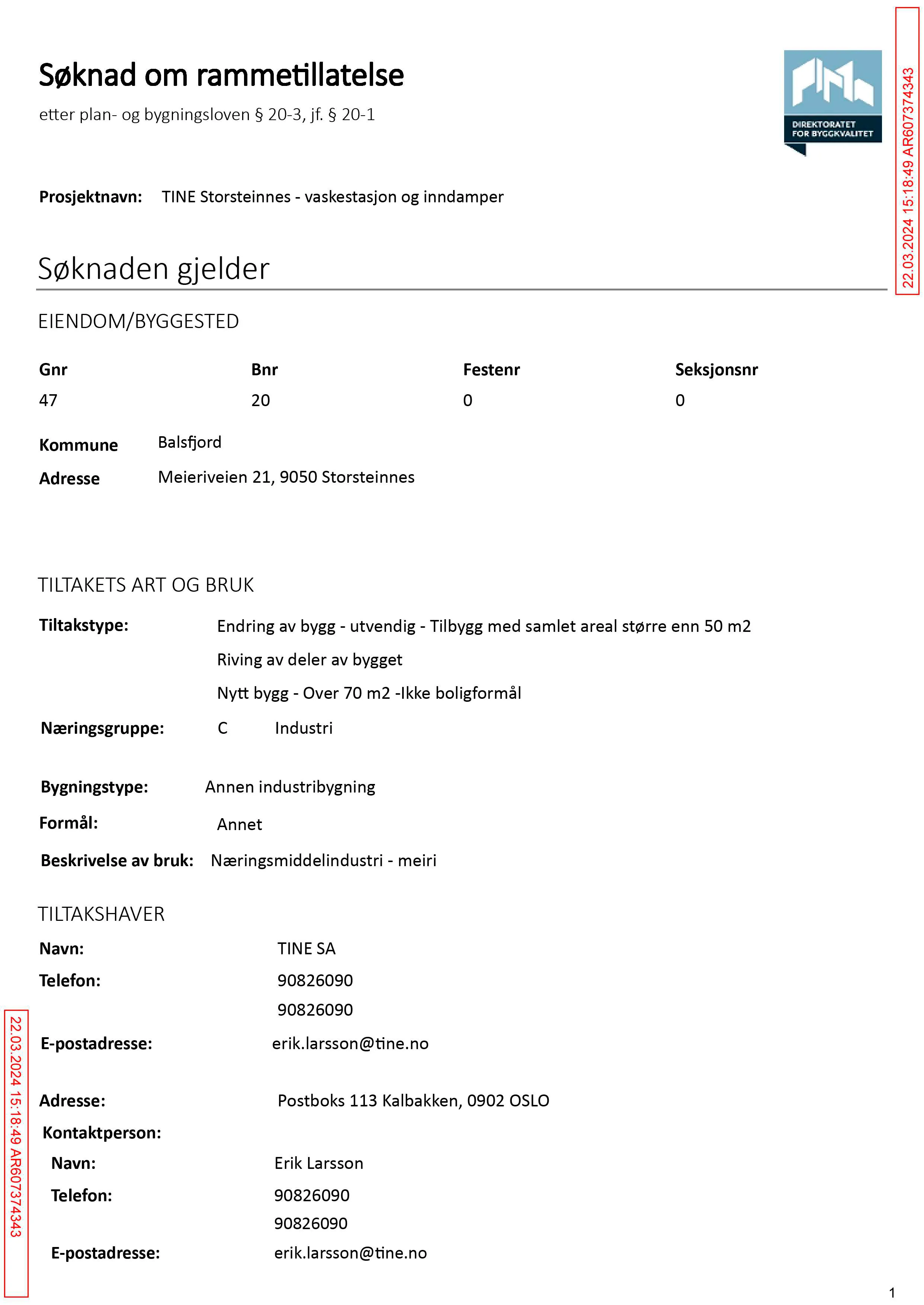 Søknad om rammetillatelse