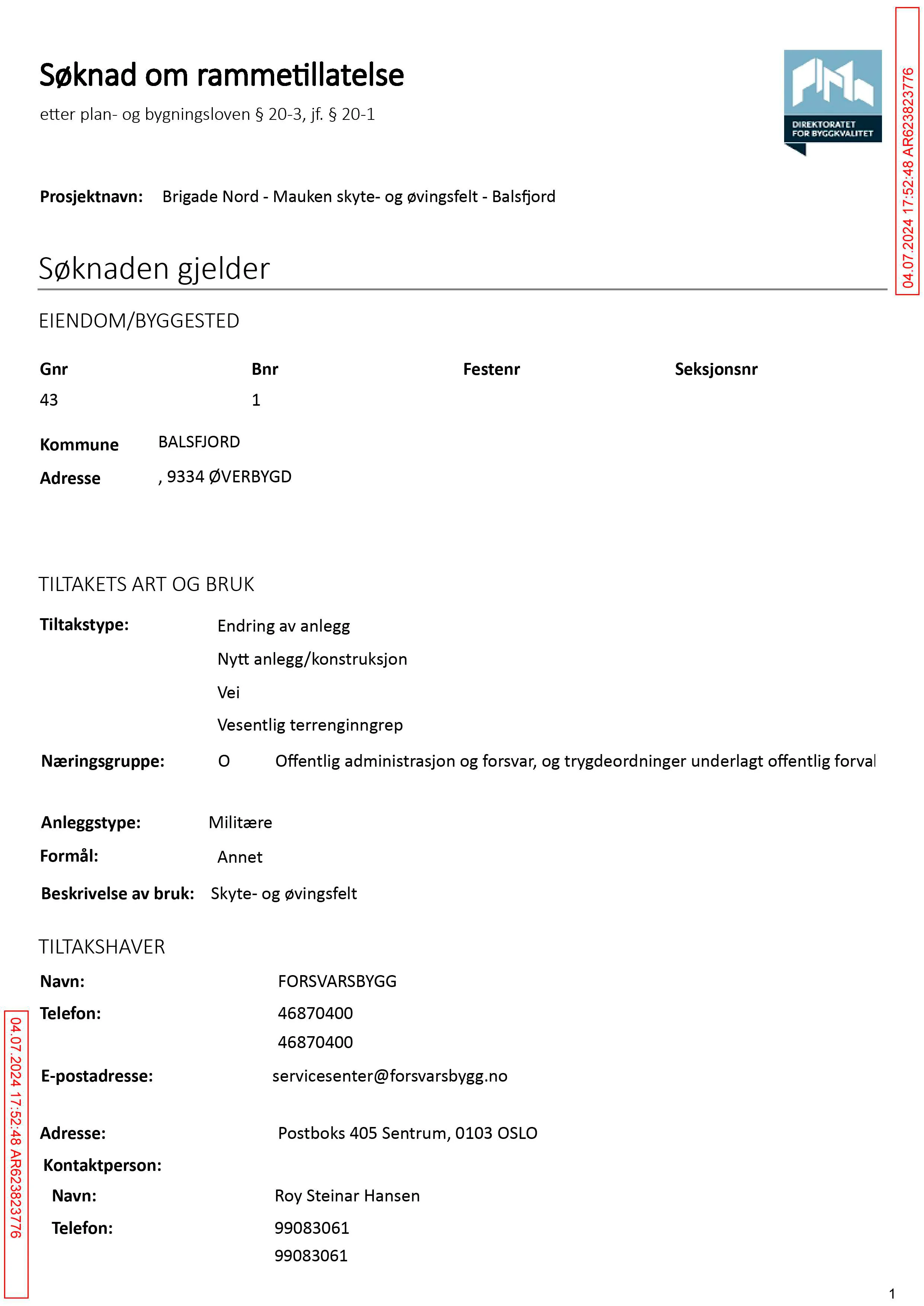 Søknad om rammetillatelse