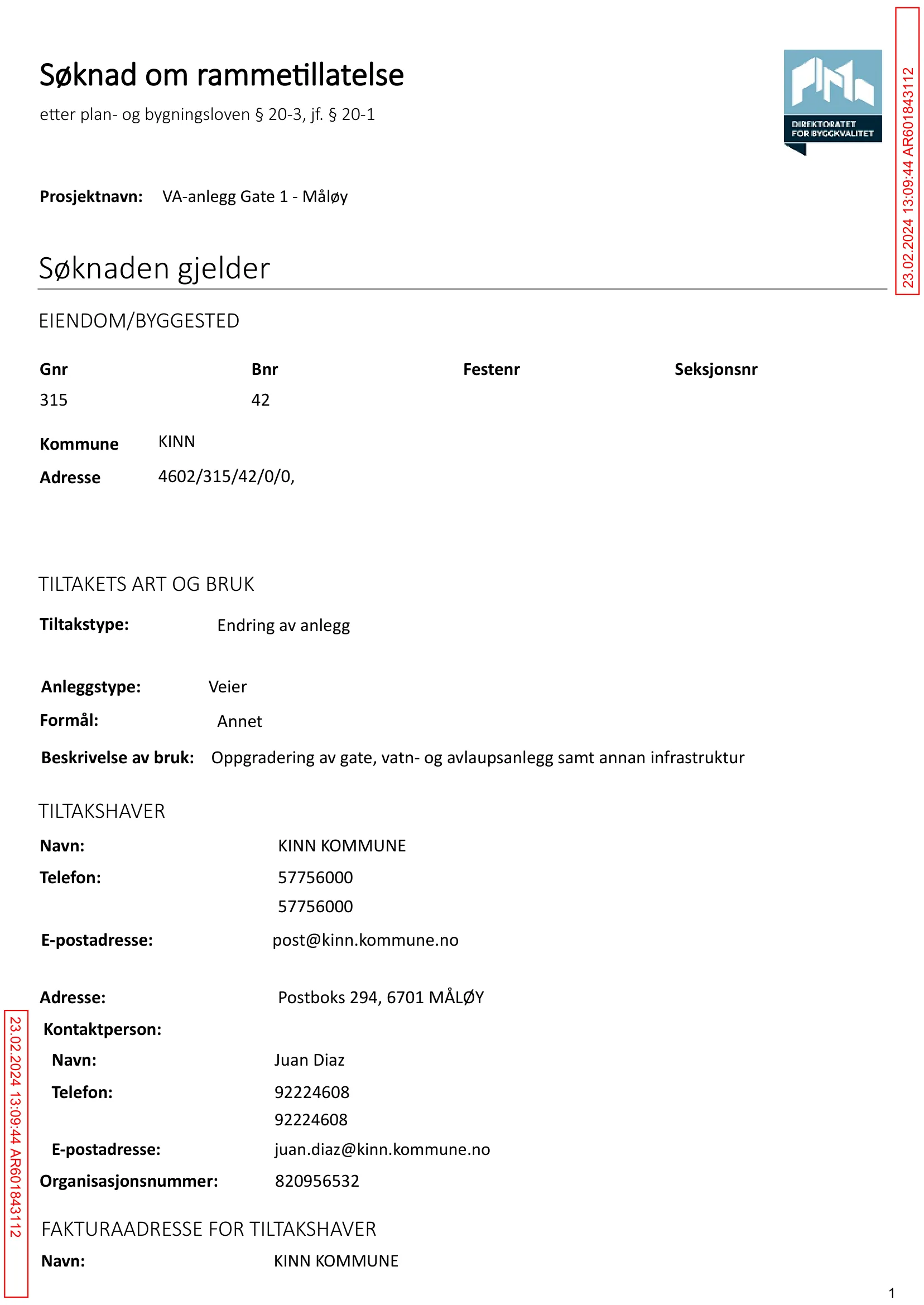 Søknad om rammetillatelse