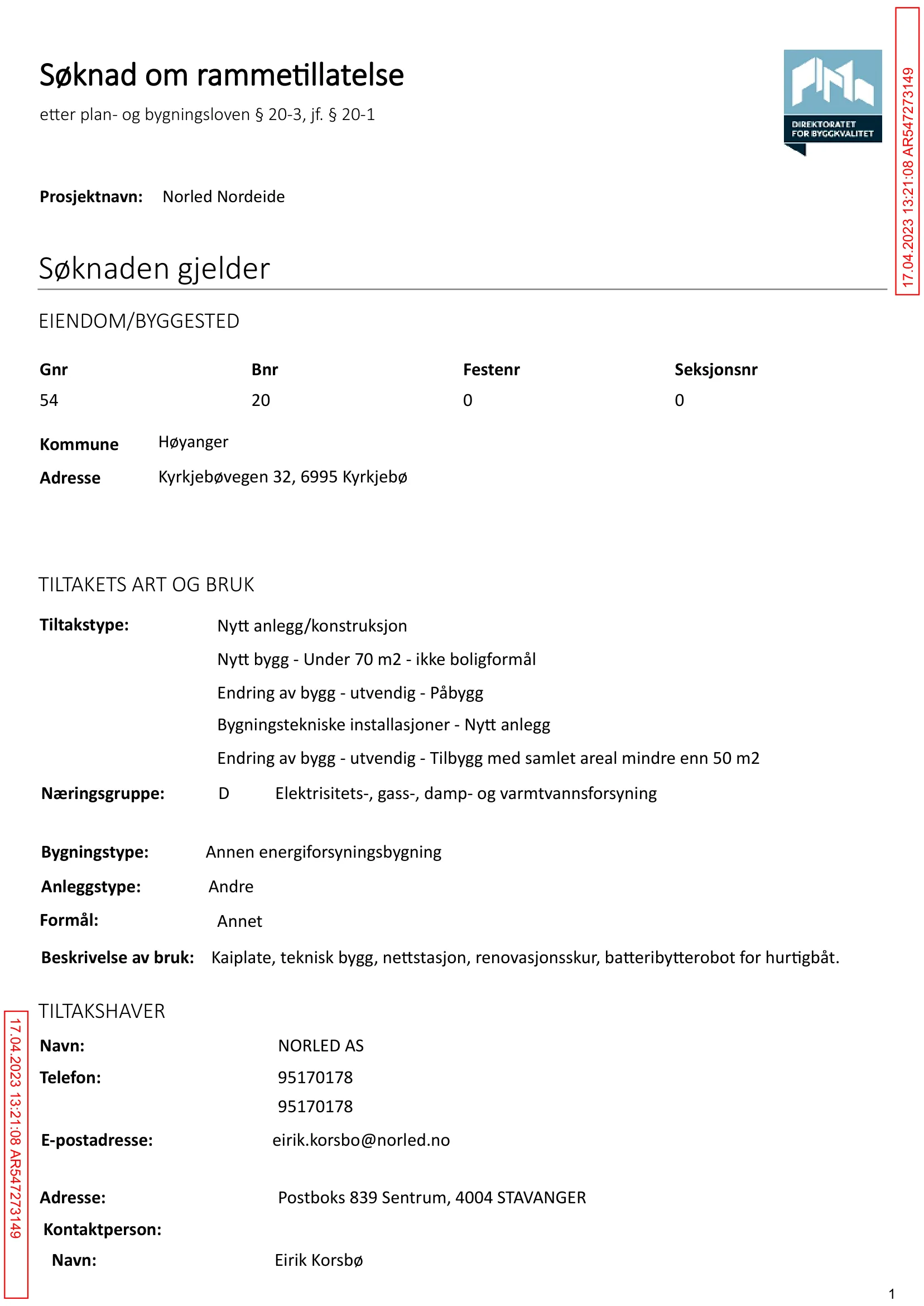 Søknad om rammetillatelse