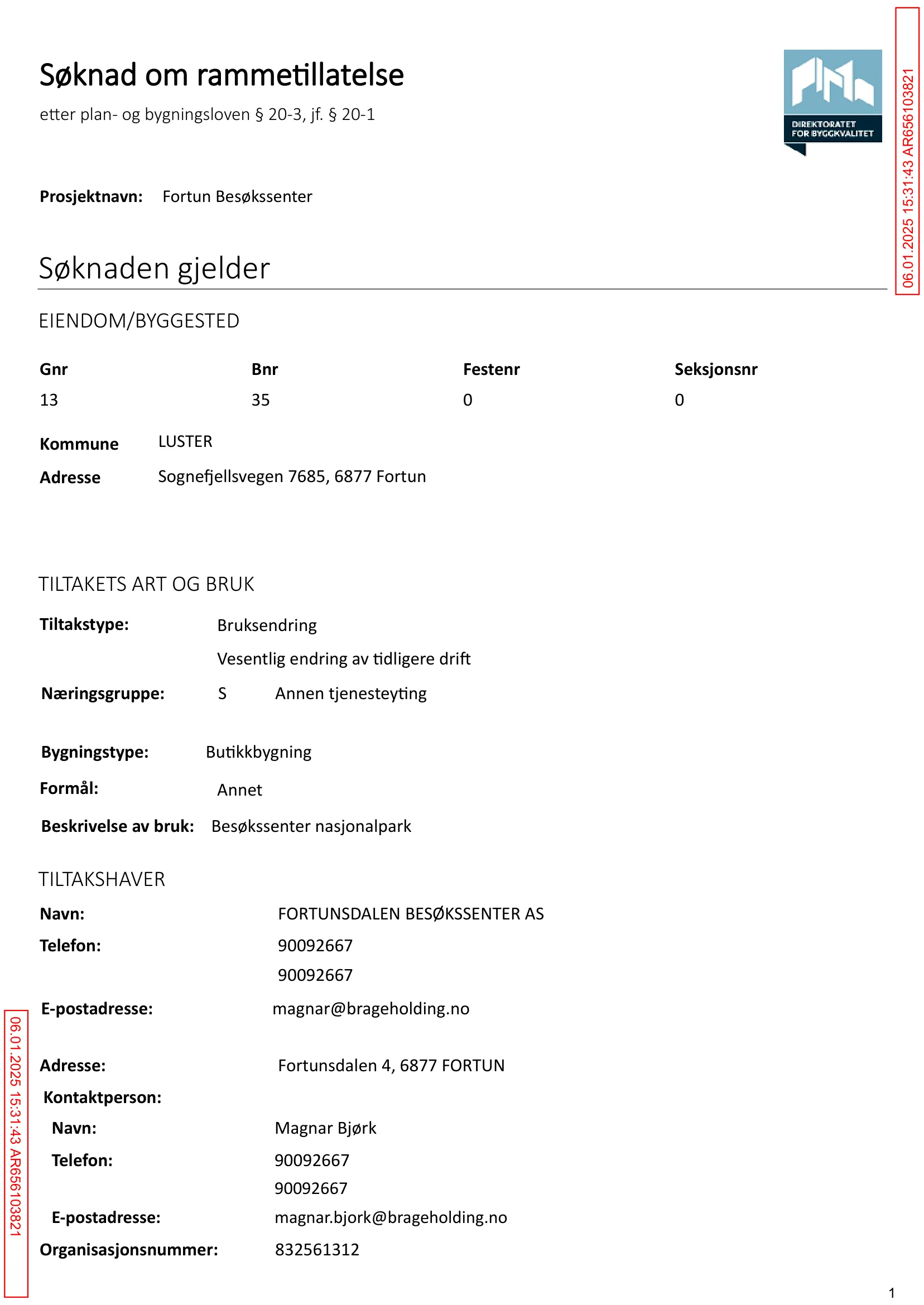 Søknad om rammetillatelse