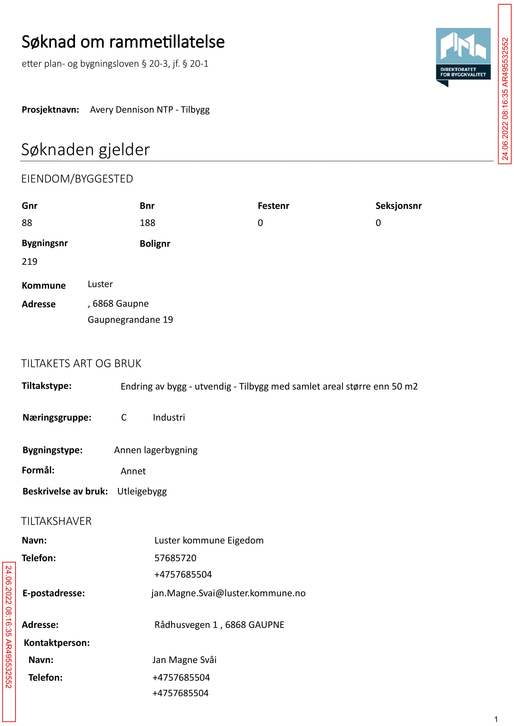 Søknad om rammetillatelse