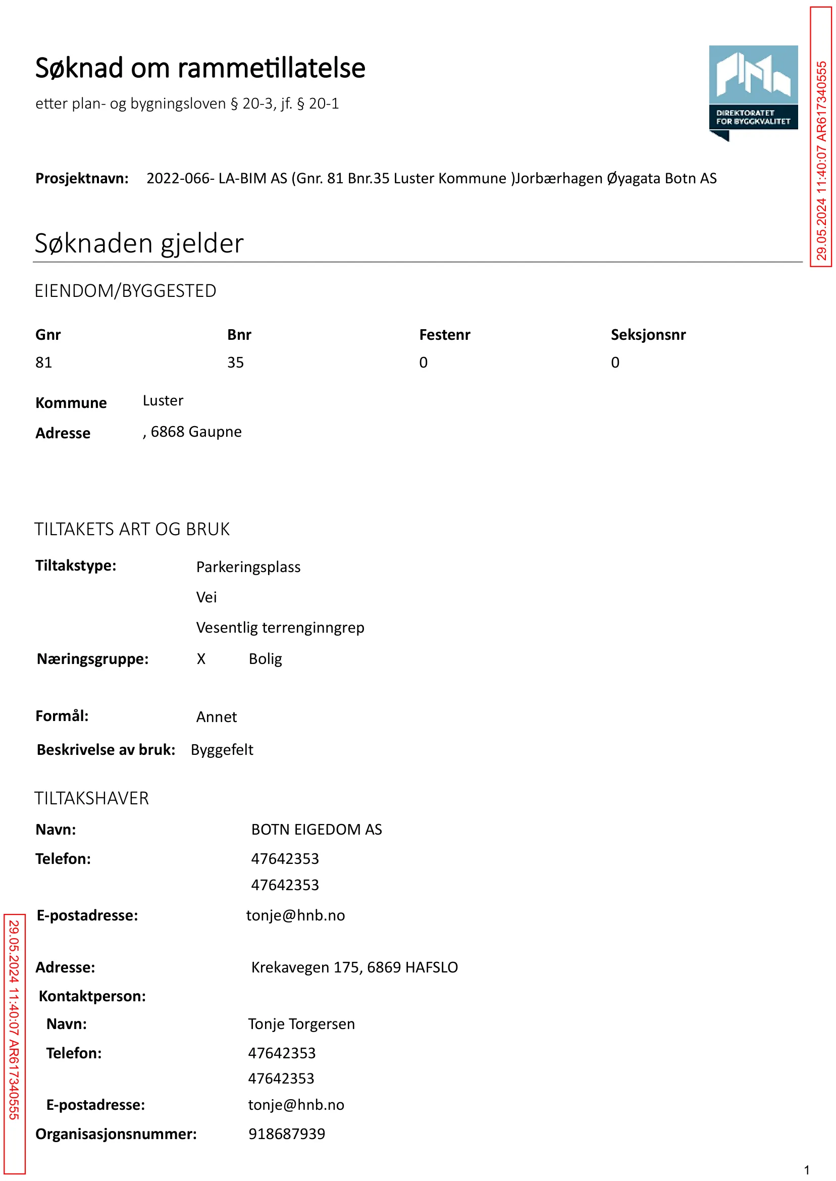 Søknad om rammetillatelse