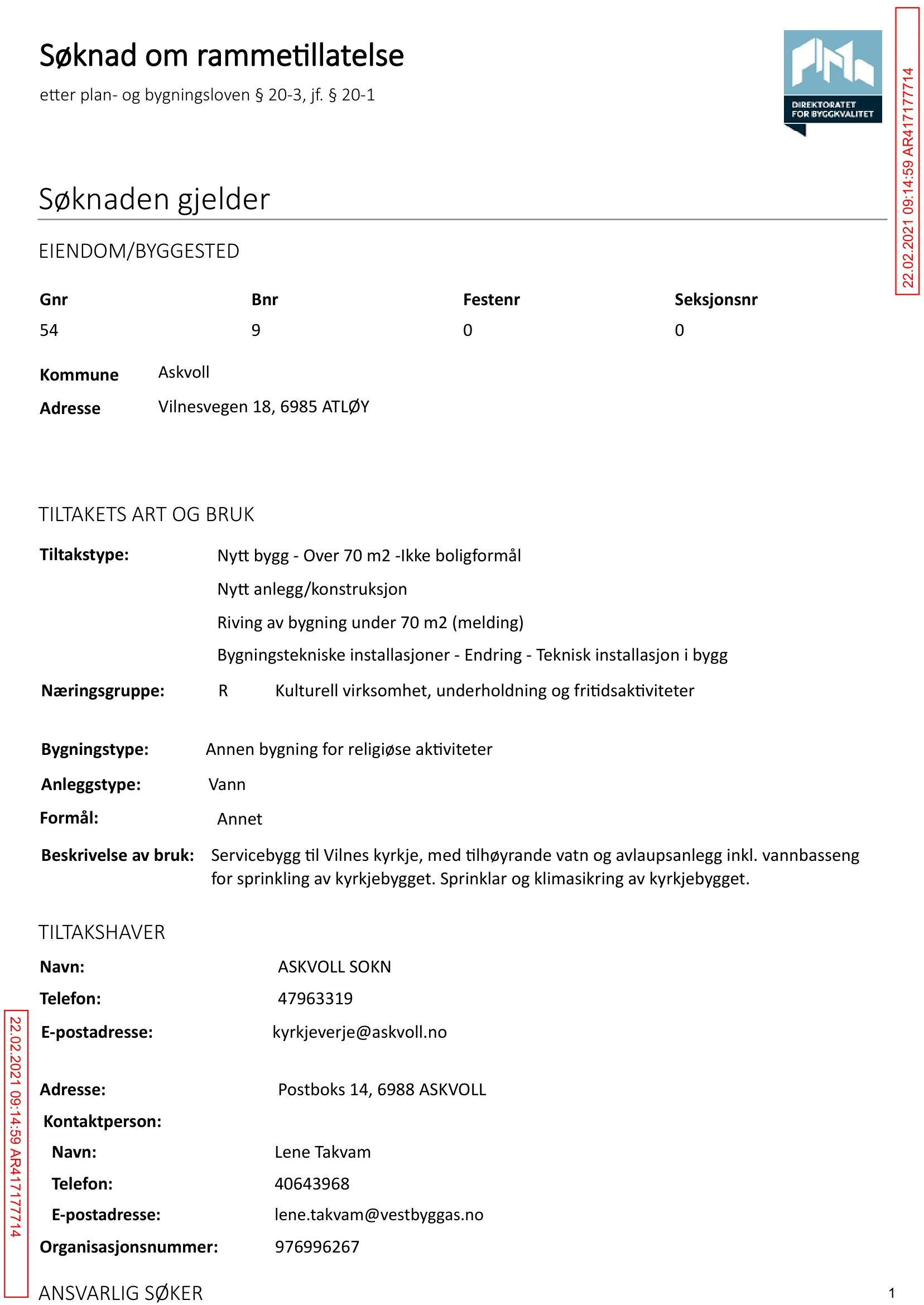 Søknad om rammetillatelse