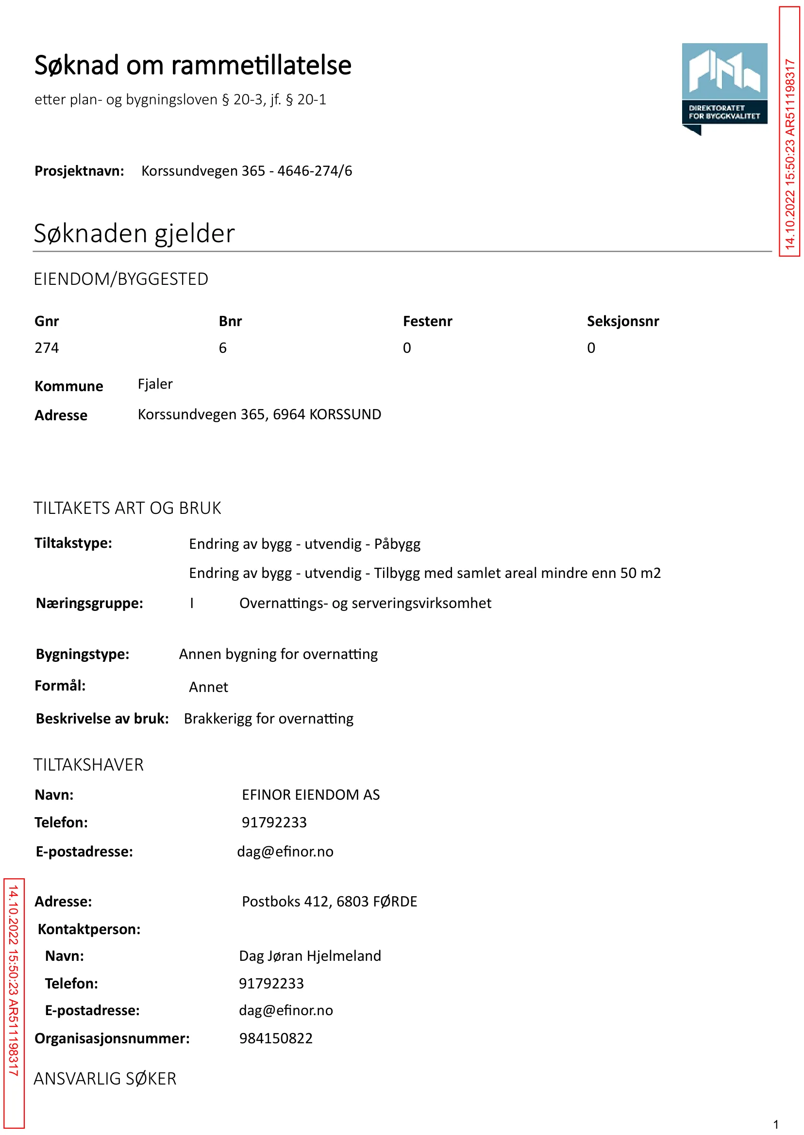 Søknad om rammetillatelse