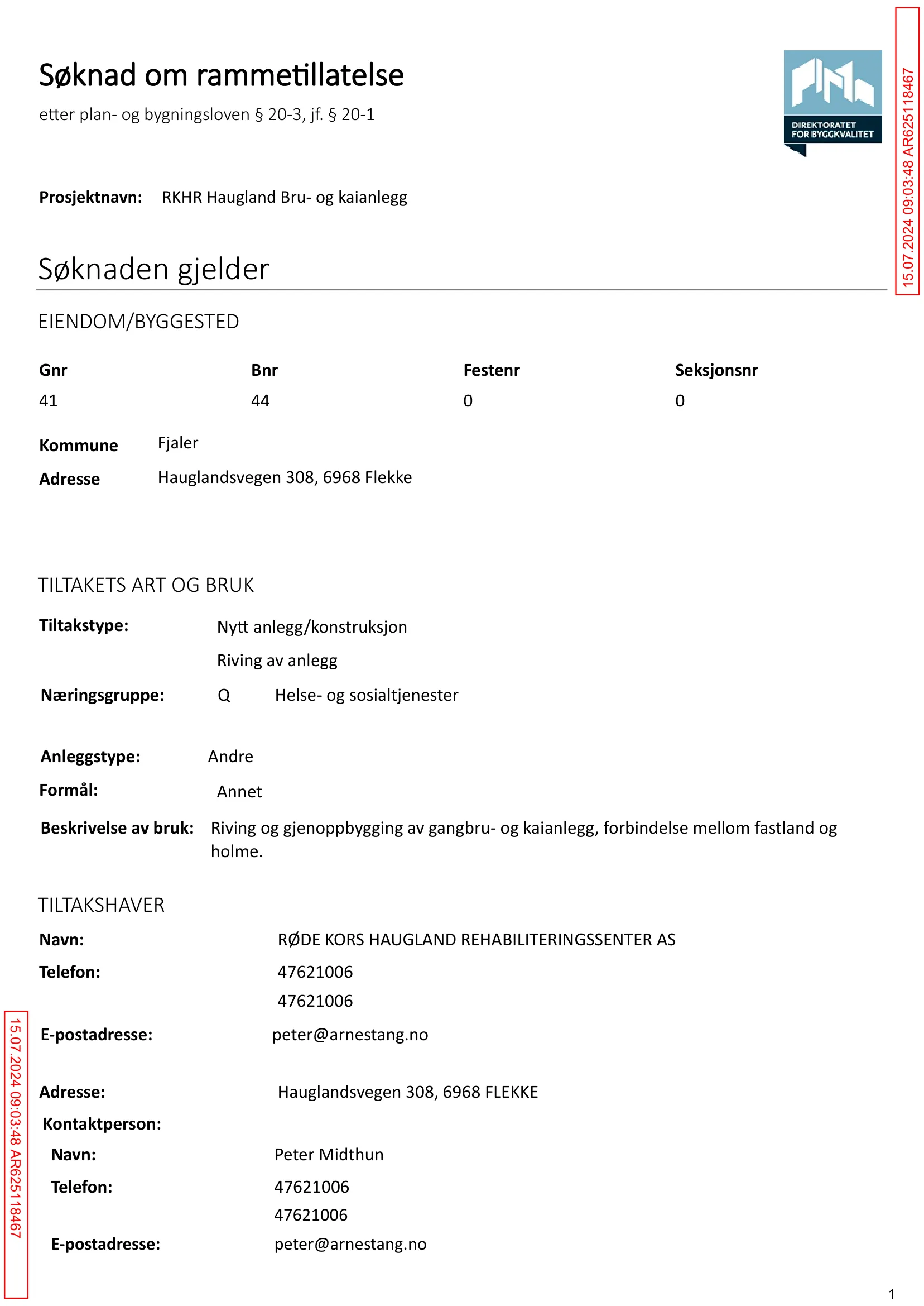 Søknad om rammetillatelse