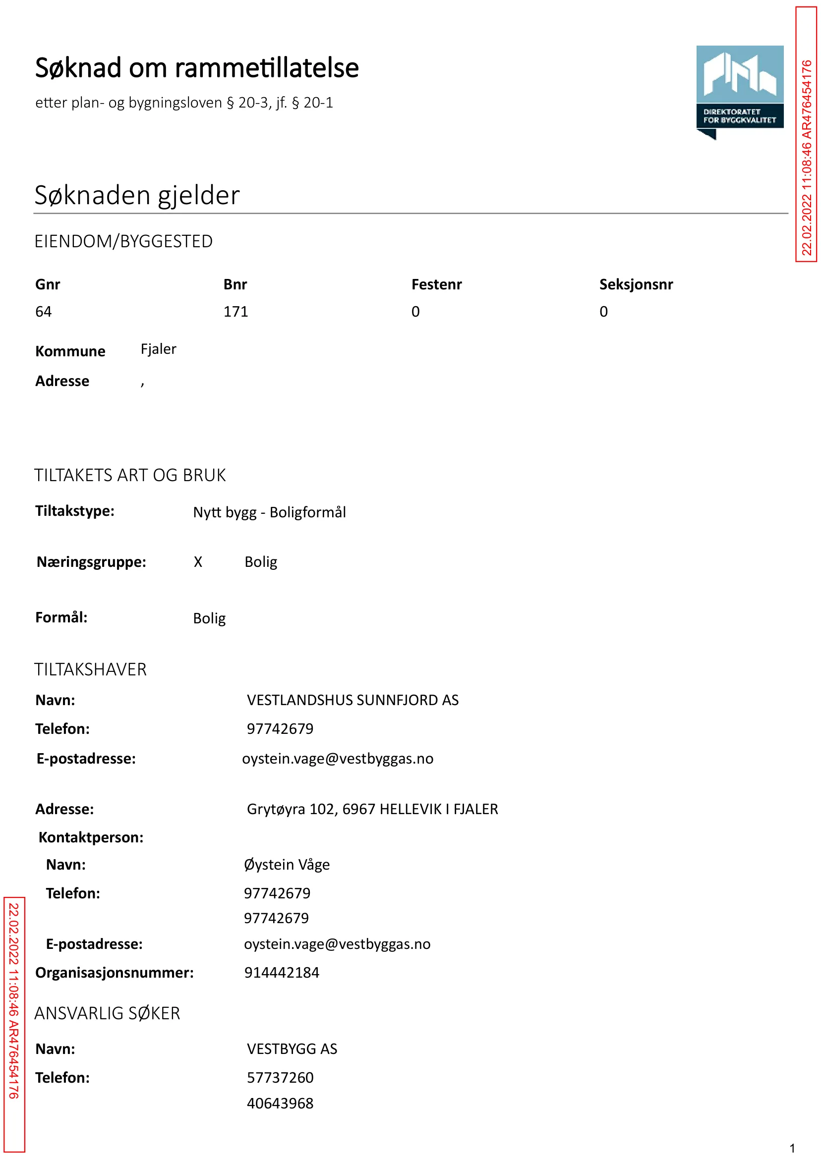 Søknad om rammetillatelse