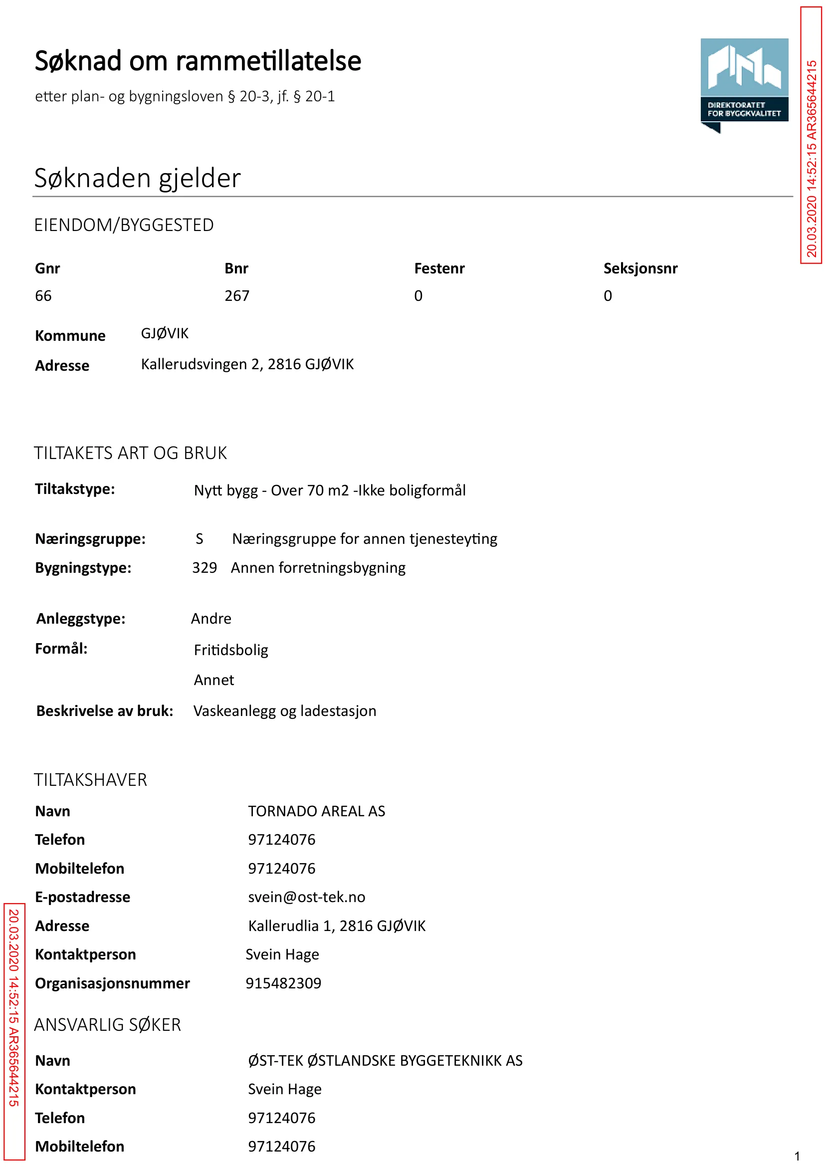 Søknad om rammetillatelse