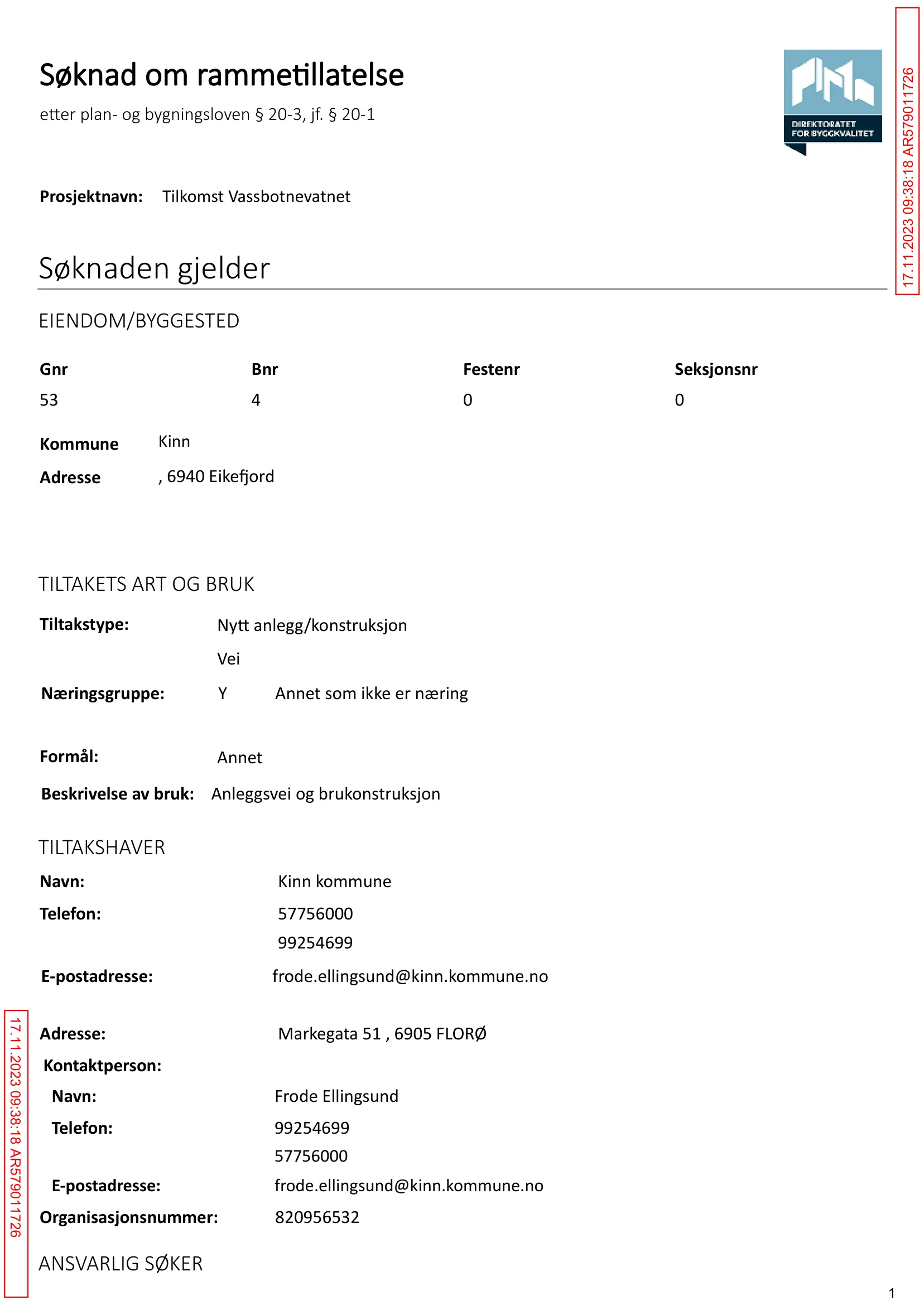 Søknad om rammetillatelse