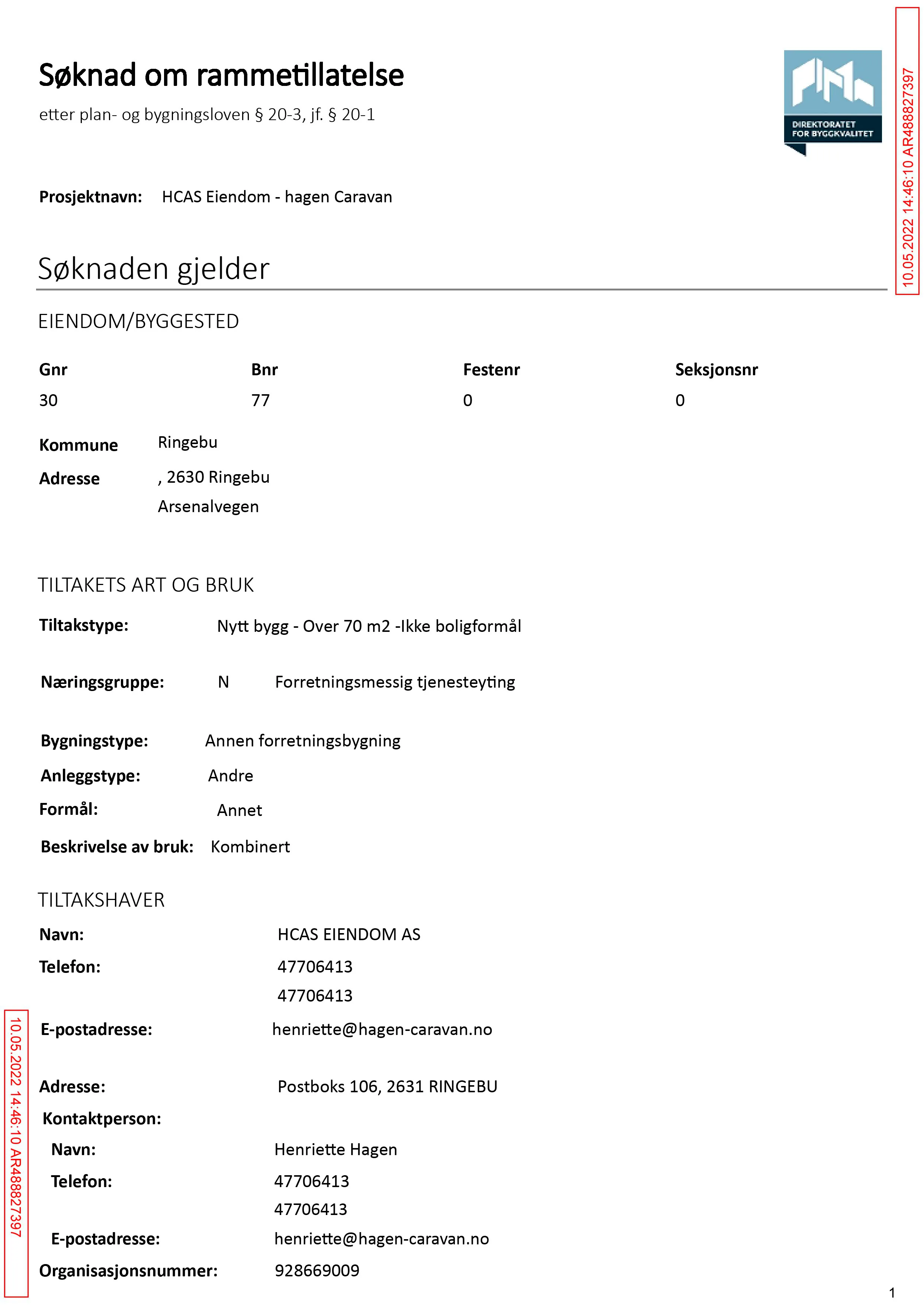 Søknad om rammetillatelse