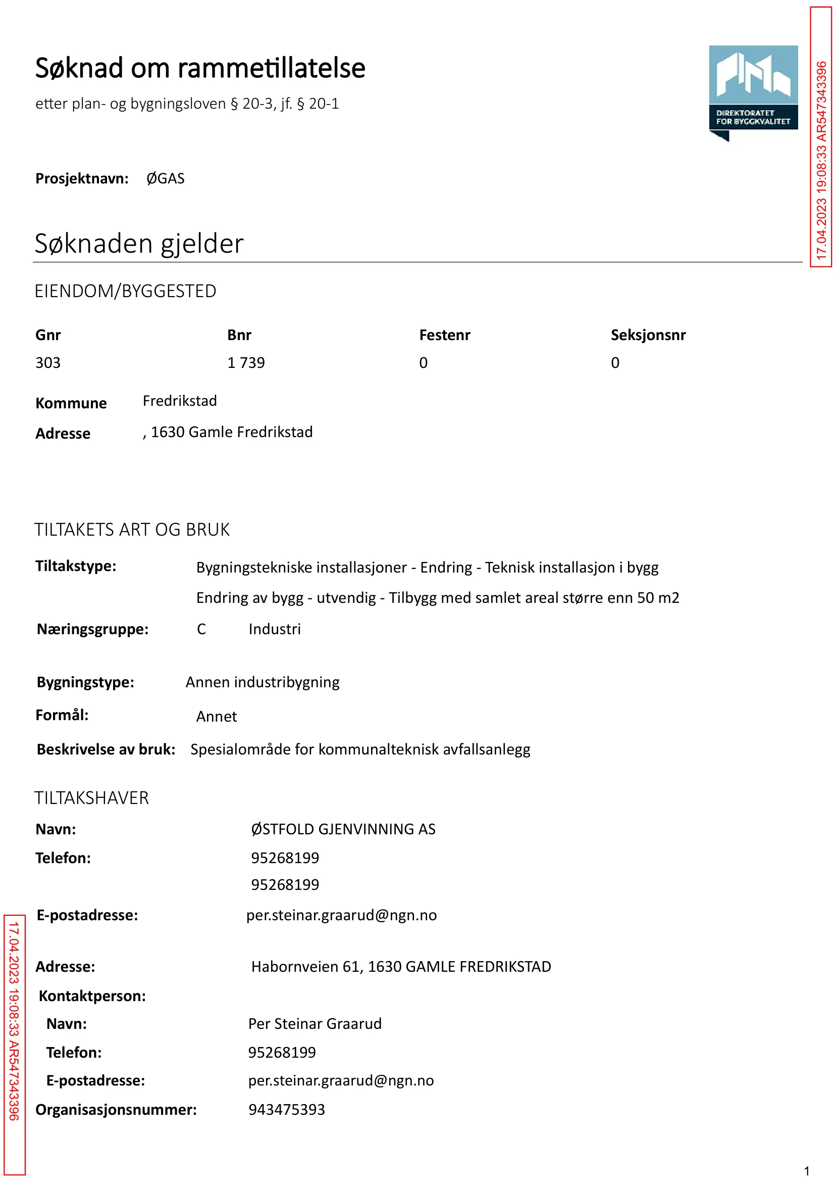 Søknad om rammetillatelse