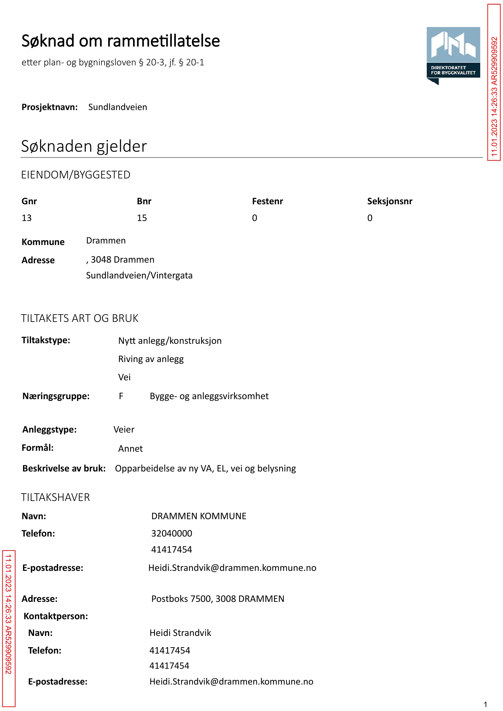 Søknad om rammetillatelse