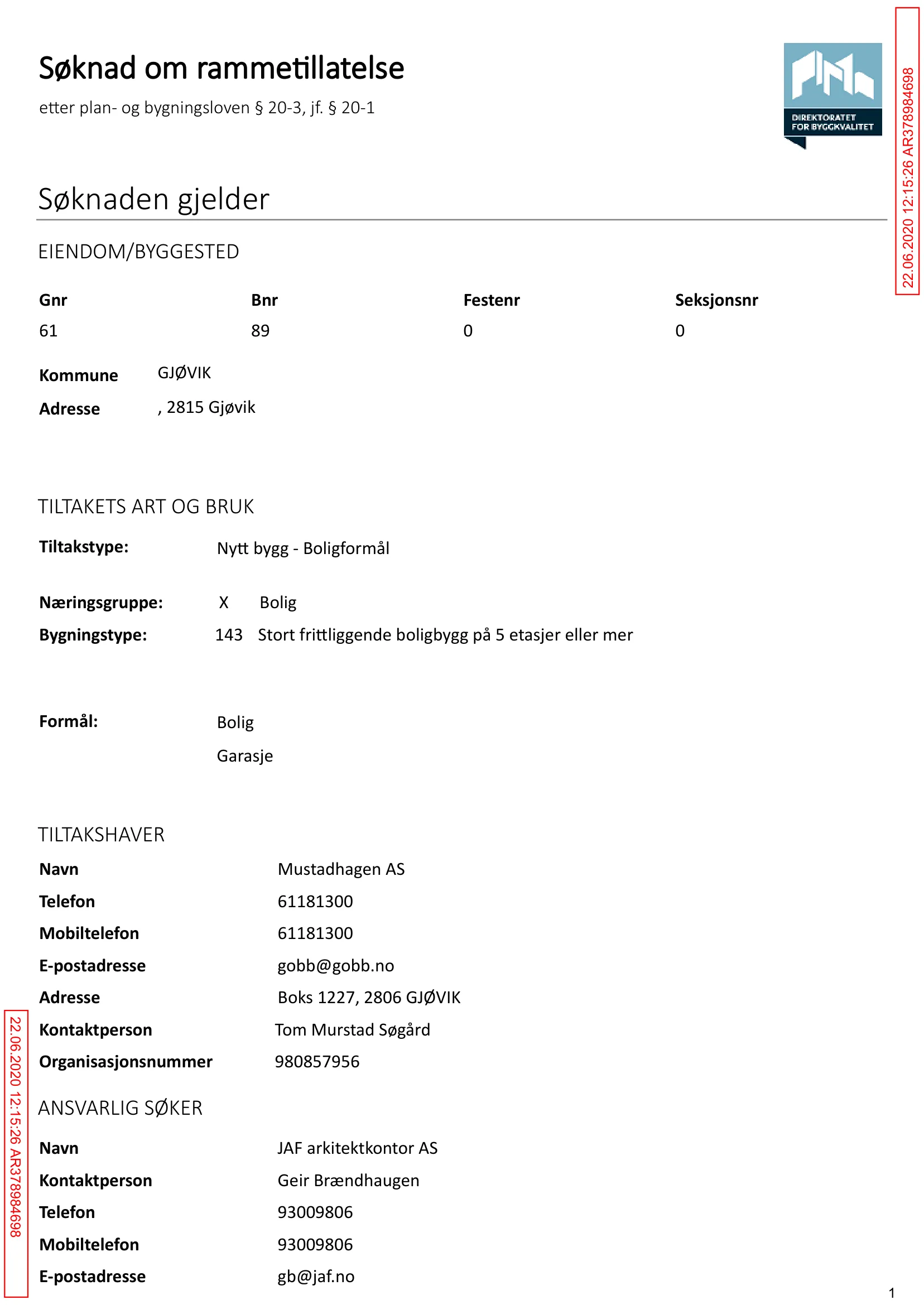 Søknad om rammetillatelse
