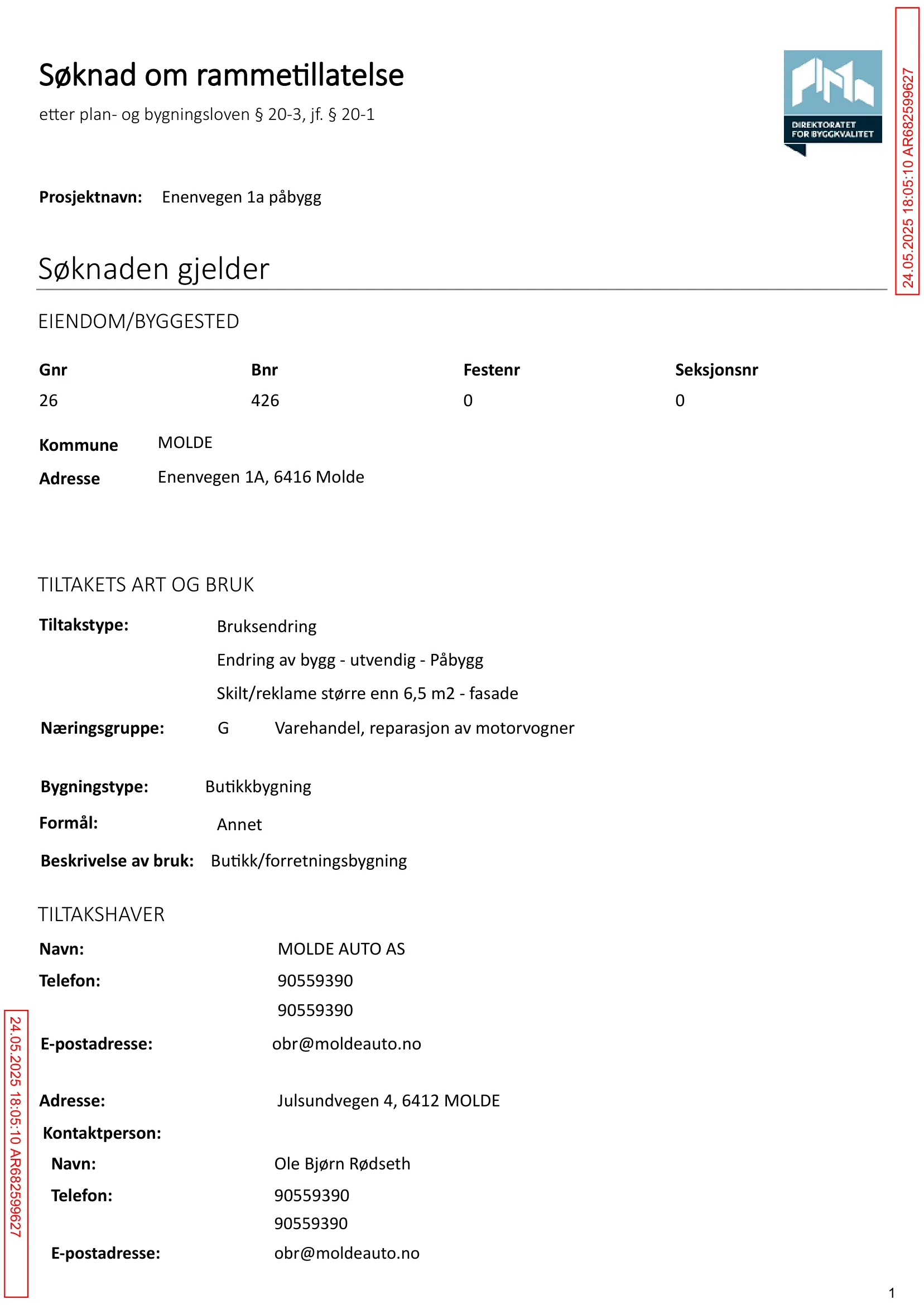 Søknad om rammetillatelse