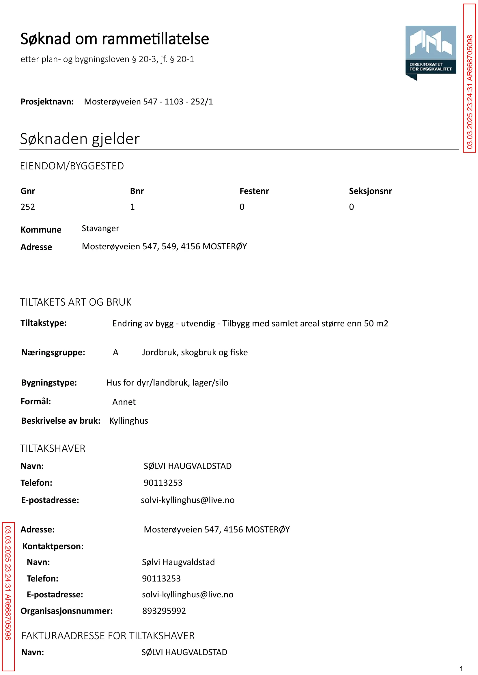 Søknad om rammetillatelse