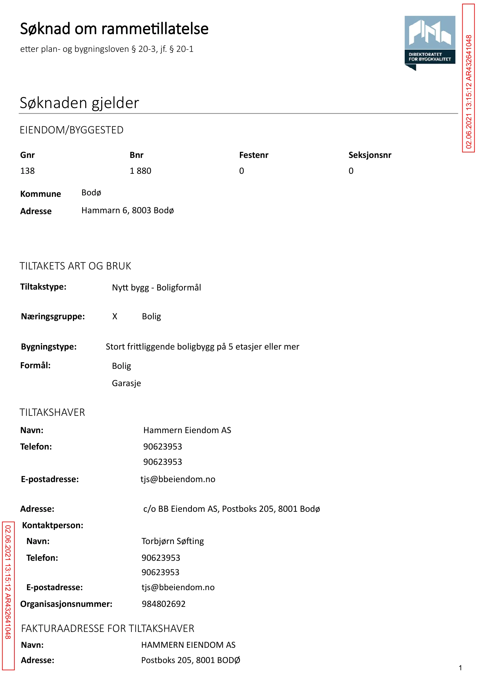 Søknad om rammetillatelse